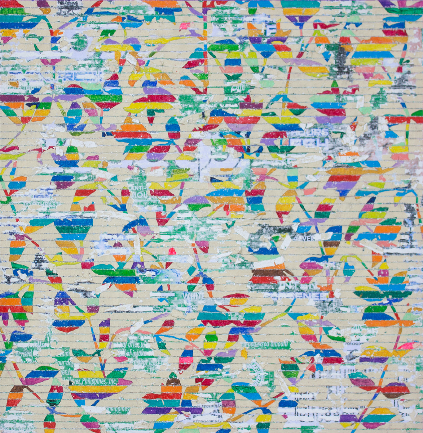 Close Up, Elastomeric paint on canvas, 59.6x59 cm, 2018