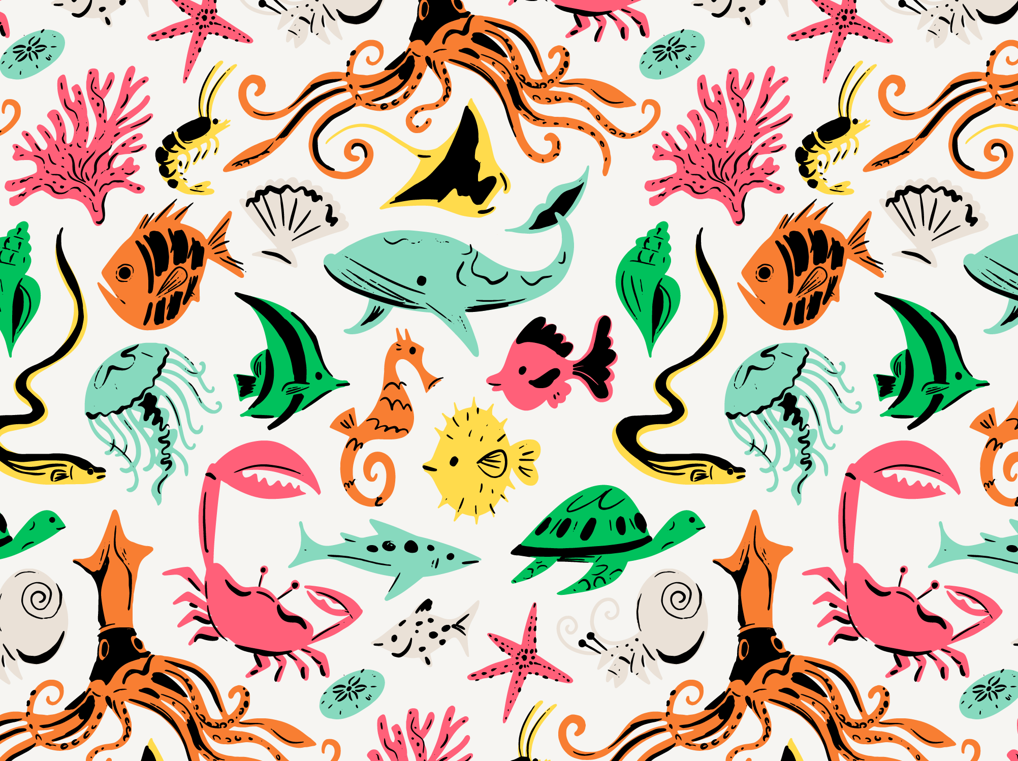 Sea Creature Bed Sheet Pattern for Smarts & Crafts