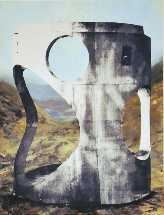 Hard sun, 2017, ink, oil and acrylic on canvas, 90 x 60 cm