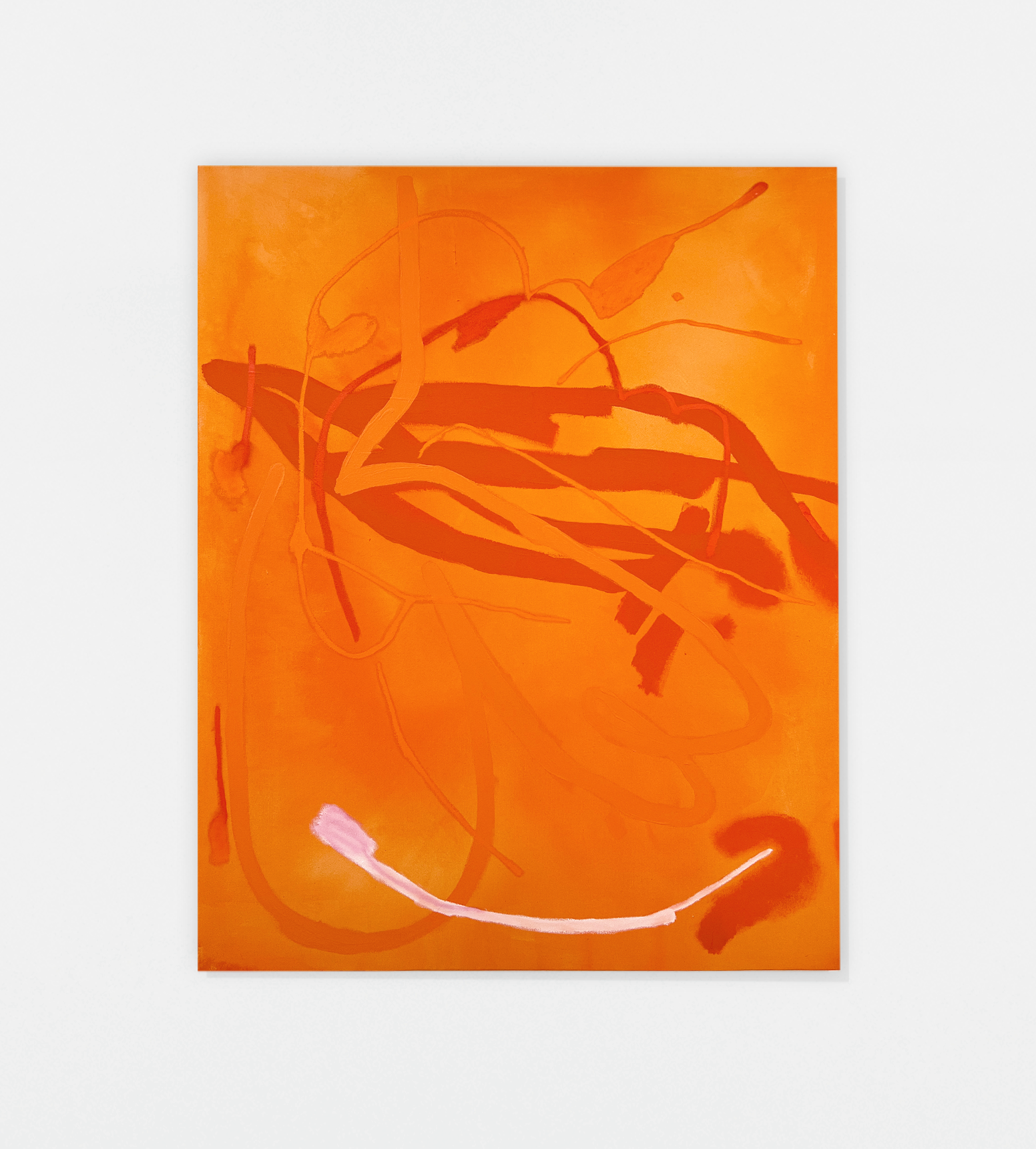 Jugo verano. Acrylic & oil stick on raw canvas, 120 x 150 cm, 2024.