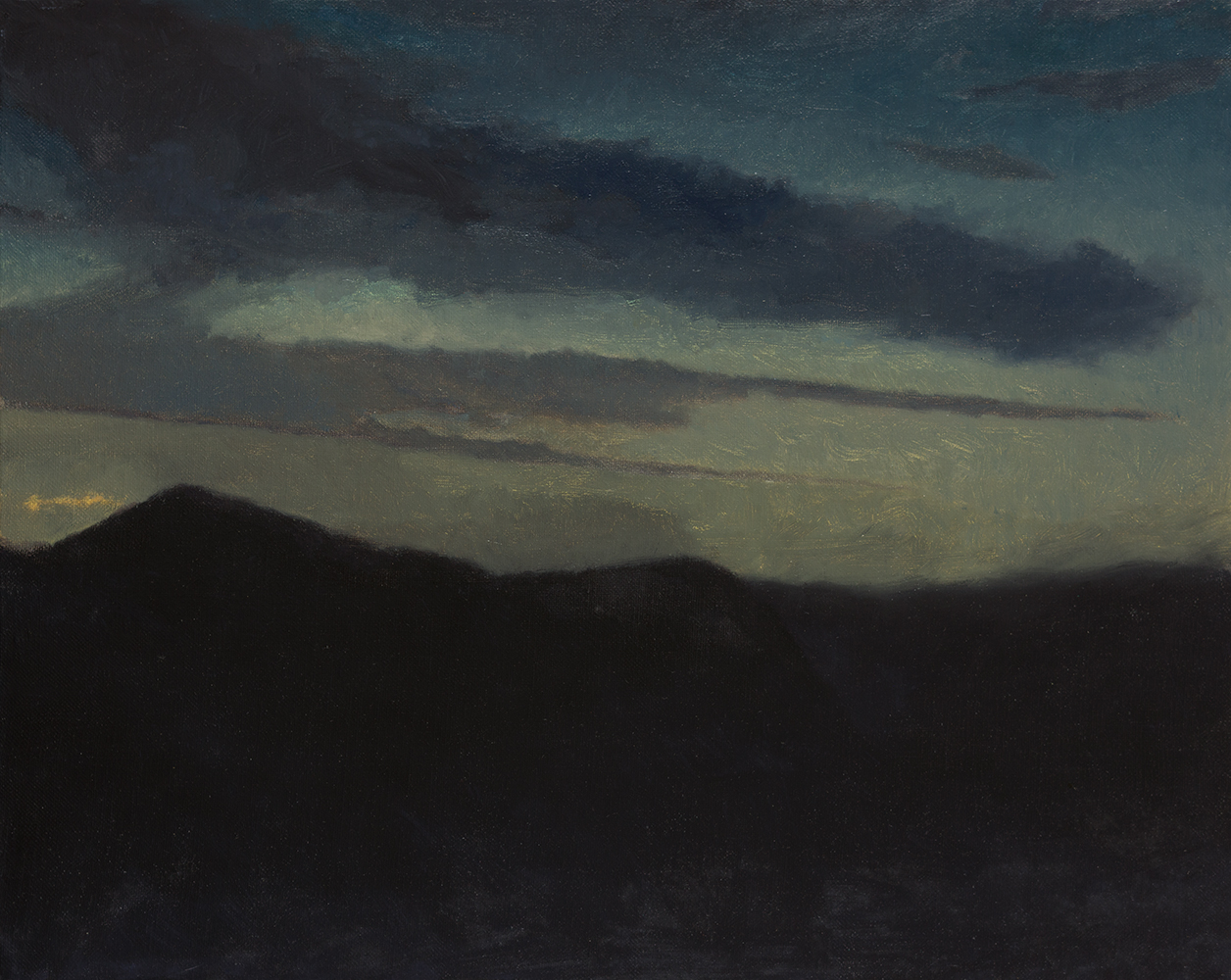 Massif, nuages, couchantoil on canvas40 x 50 cm, 2023