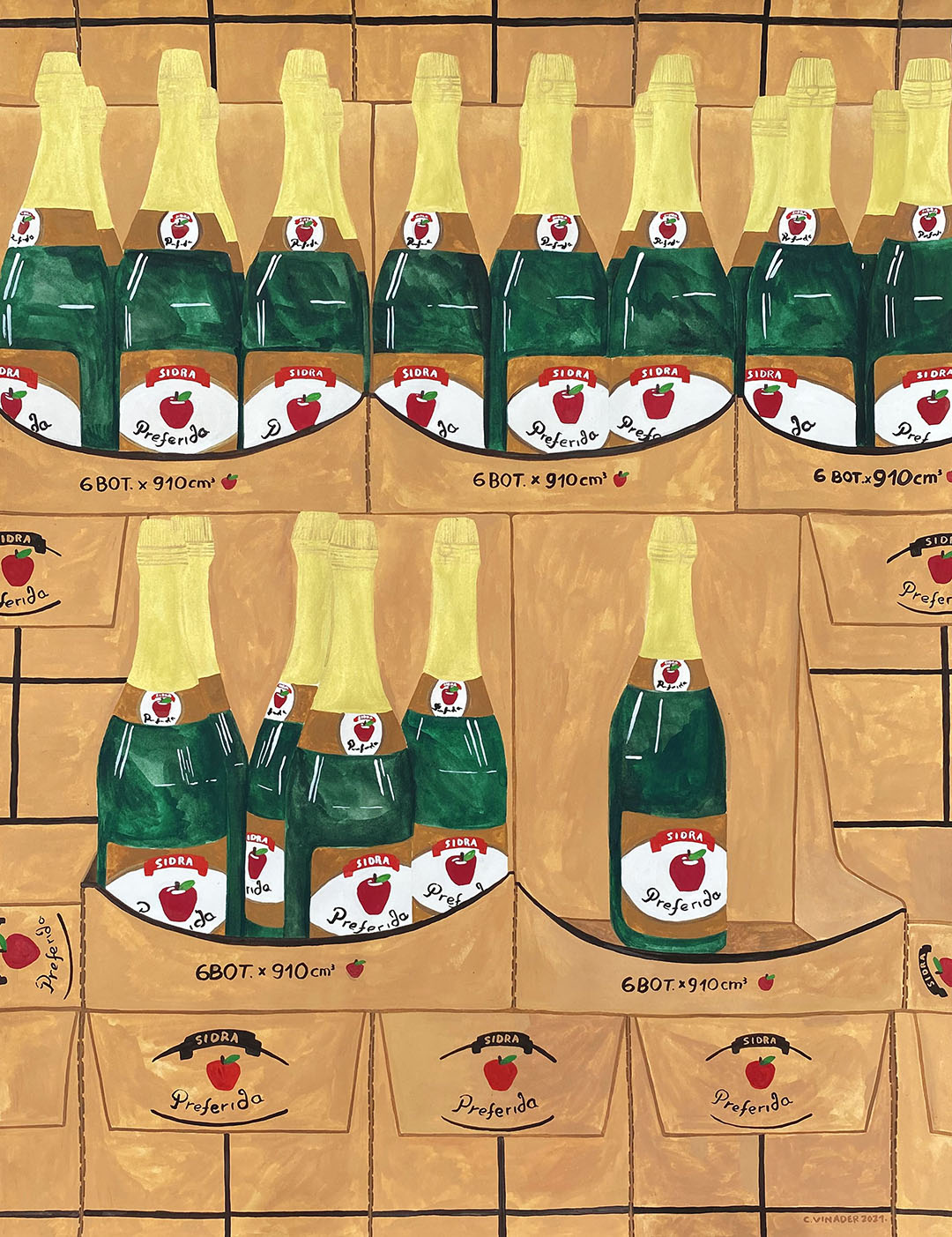 Sidra - Gouache sobre papel, 50 x 65 cm. 2021