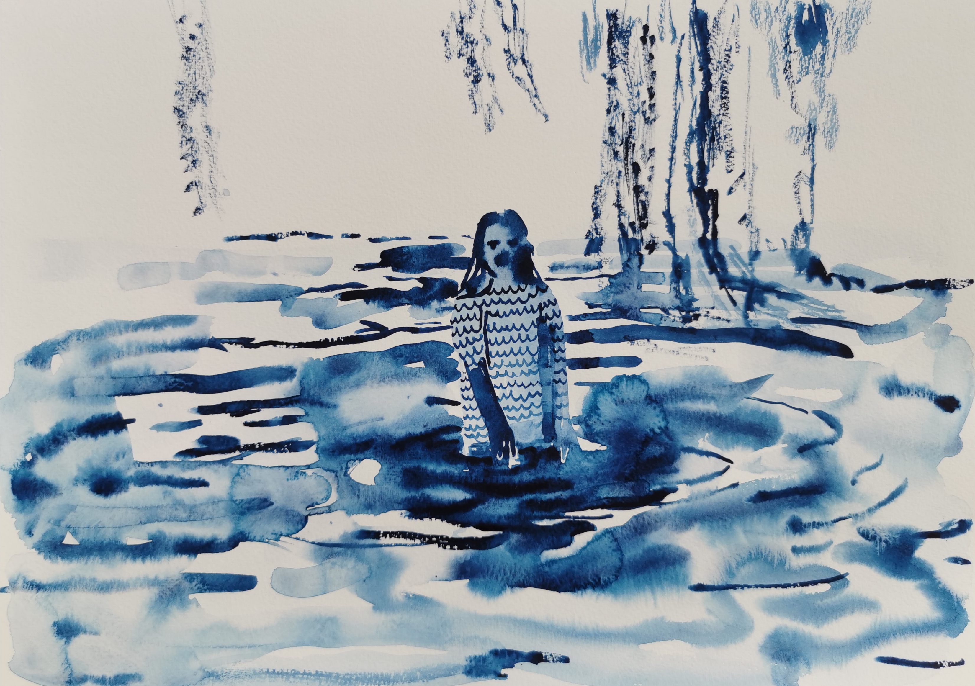 Swamp, watercolor on paper, A3, 2022