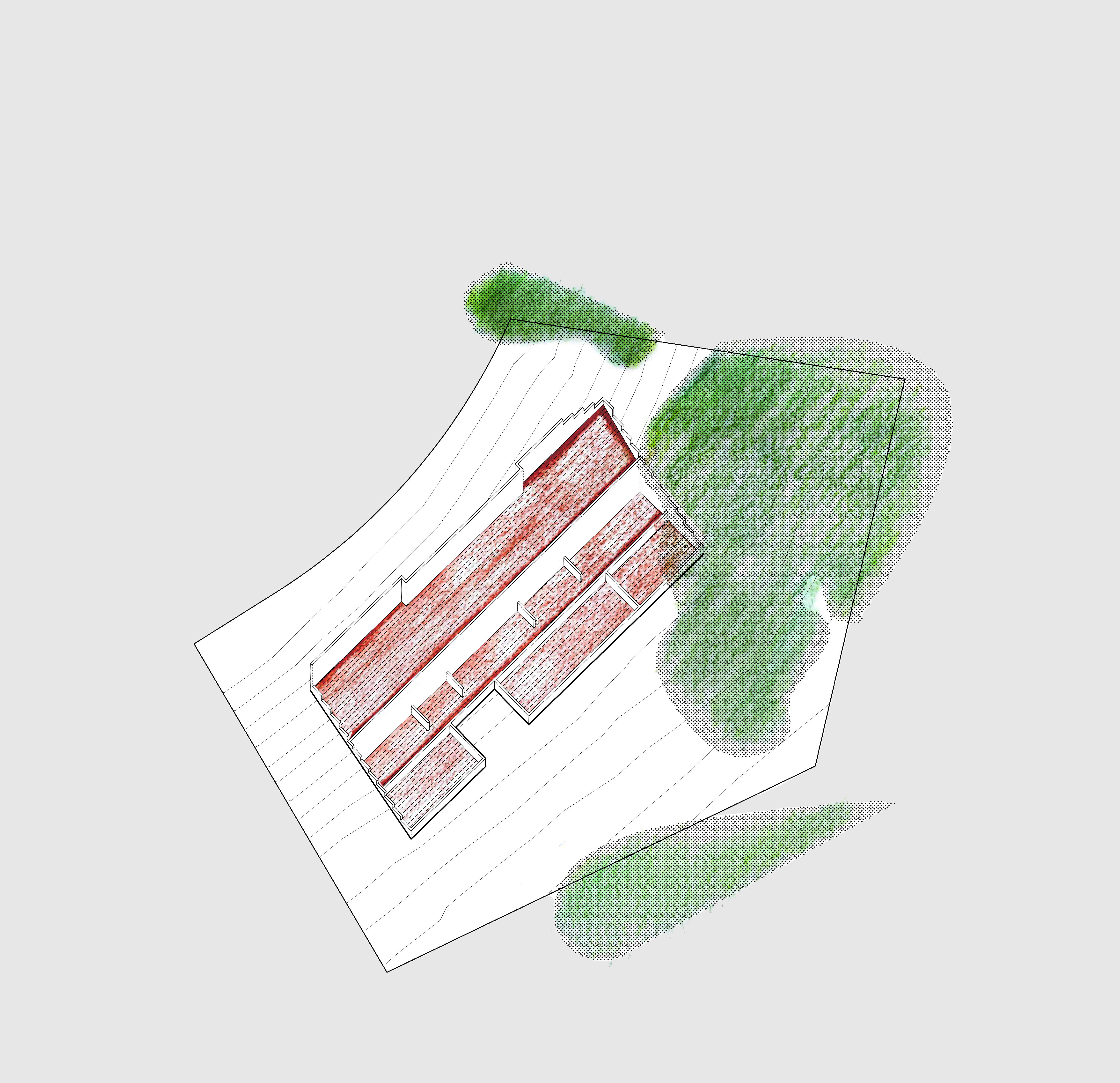 Figure 4: Diagrammatic sketch of Huntington House by Kate Bilyk, 2023.