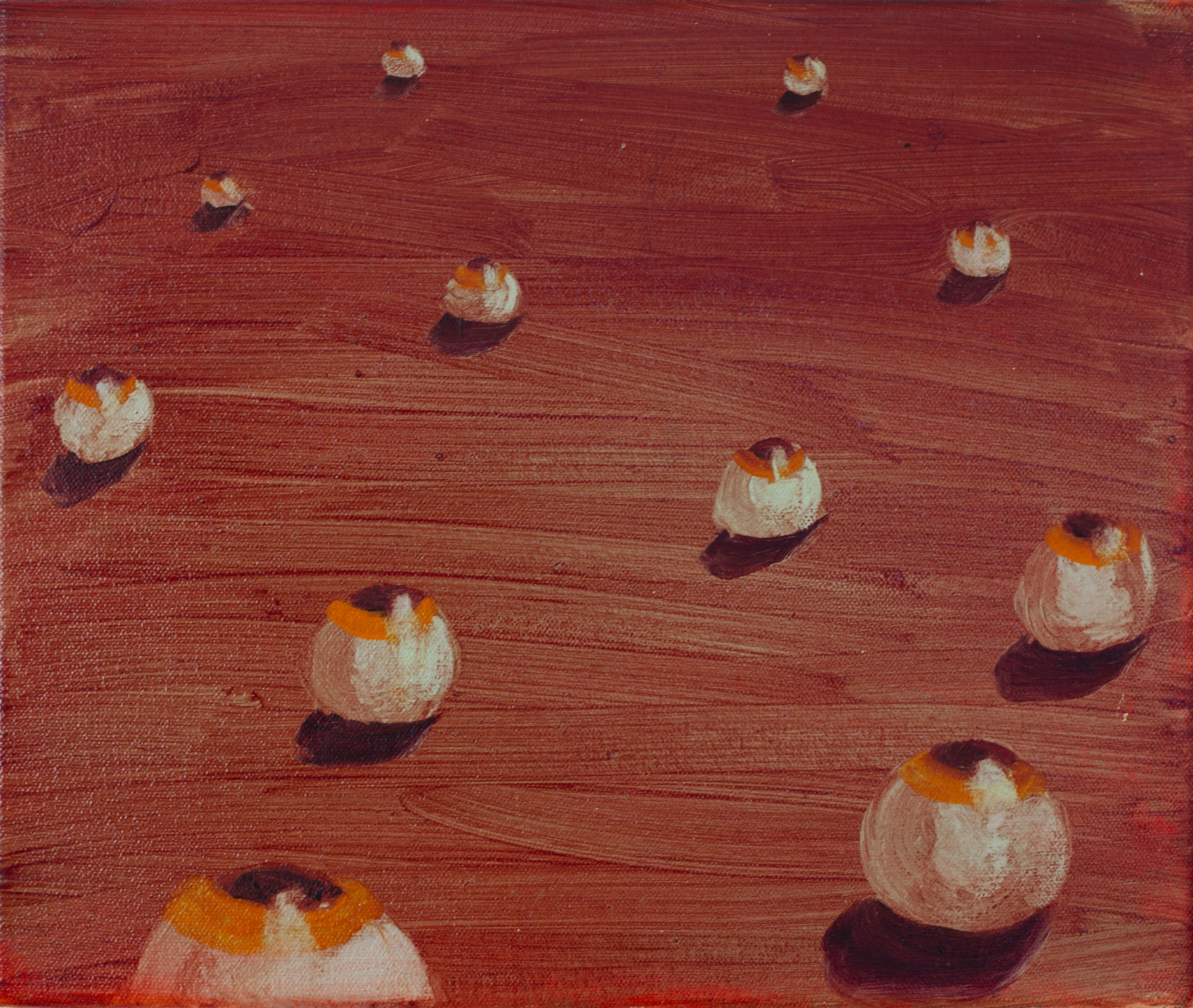 Eyes of Sun Worshippers, 2022, Oil on canvas, 30 x 25 cm (11 4/5 × 9 4/5 in)0