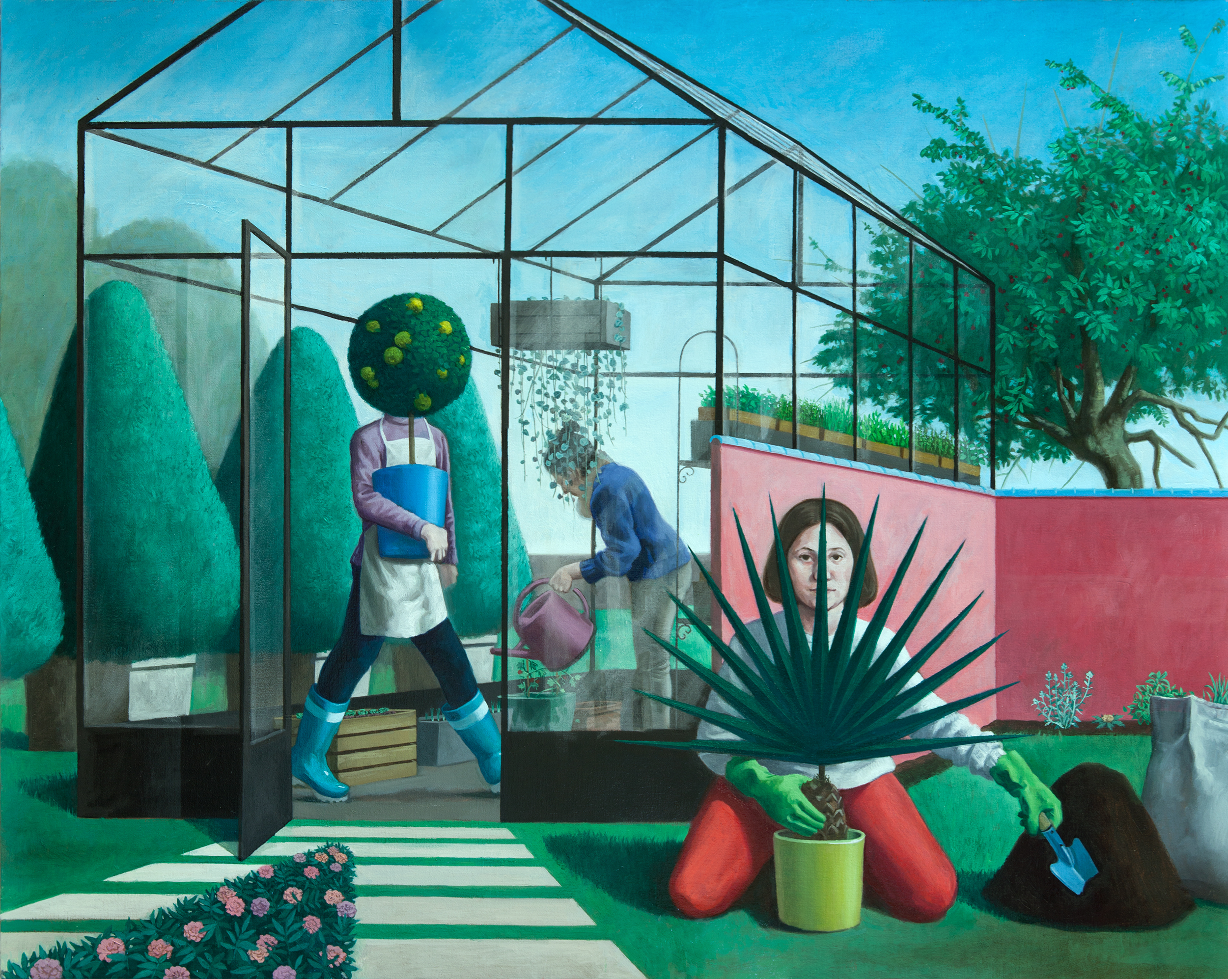 La serre, huile sur toile, 89x116cm, 2021