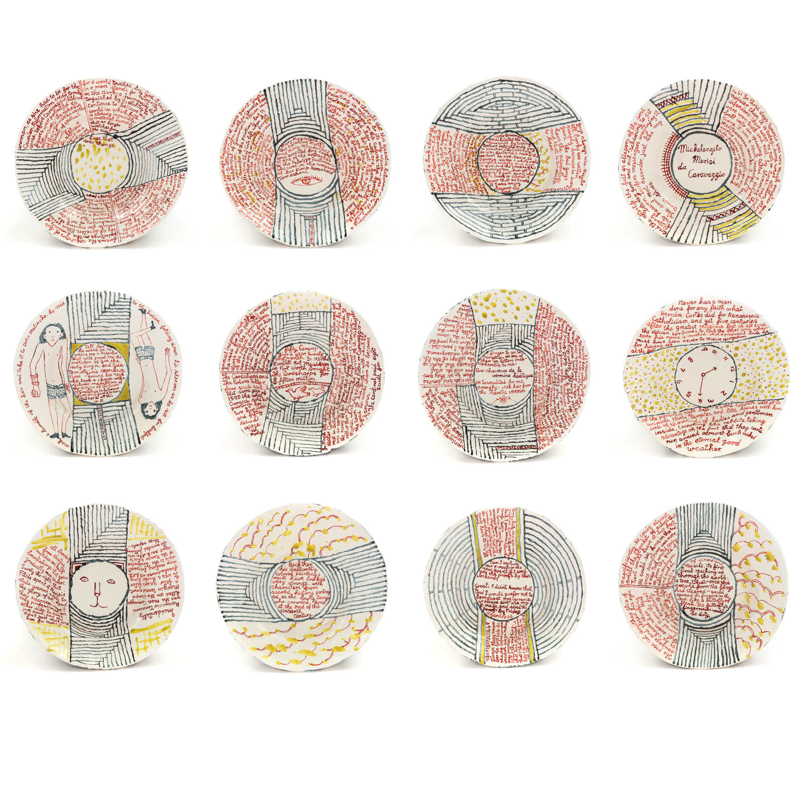 Michelangelo Merisi da Caravaggio, 12-14.08.2020Glazed ceramic stoneware5 x 26cm eachSet of 12