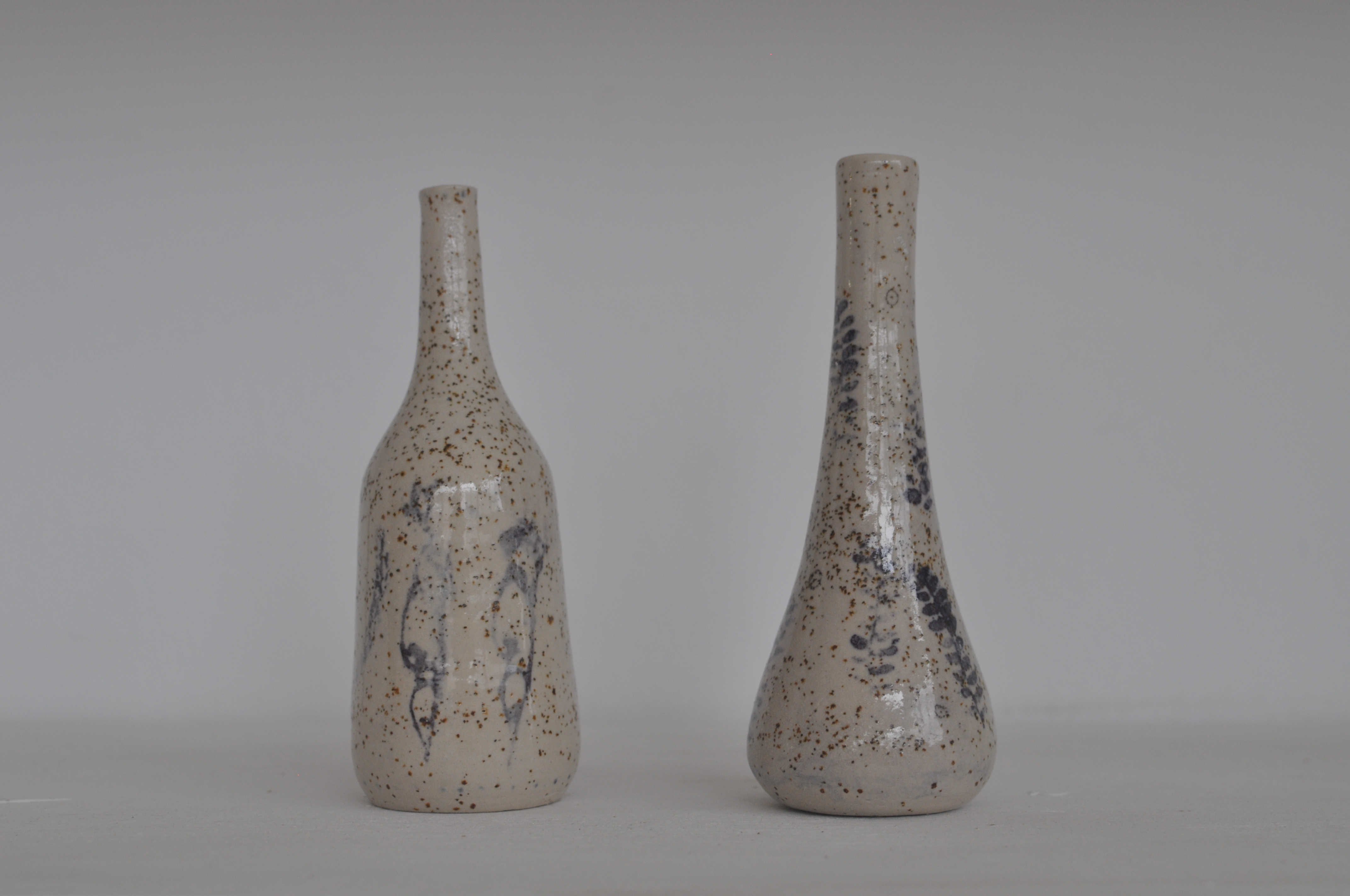 Bottles. High-temperature gres. Thrown in electric wheel. Barcelona 2015