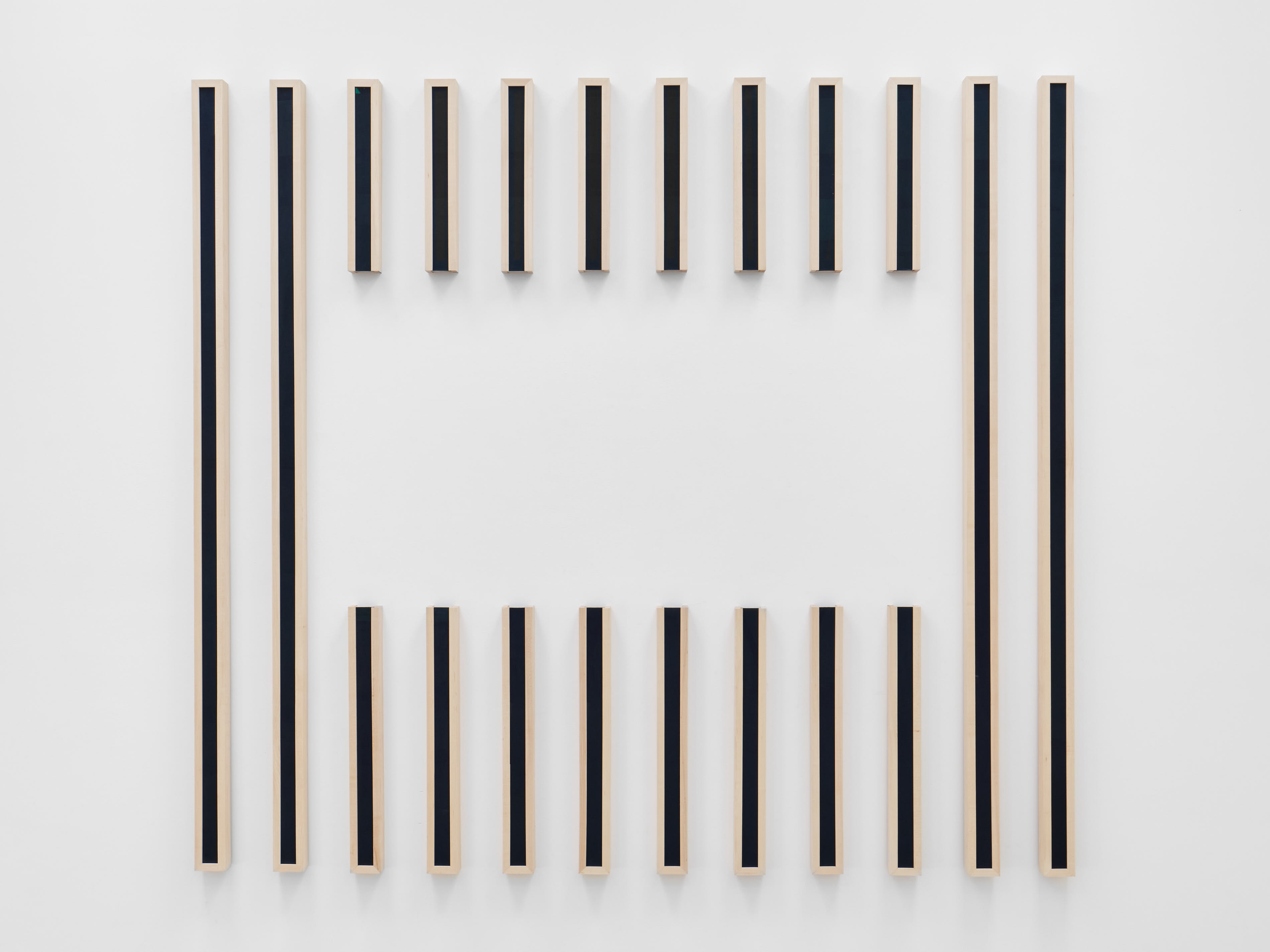 The Exit Shut Opened, 2025 Pigment on paper, glass and wood  175 x 238 cm