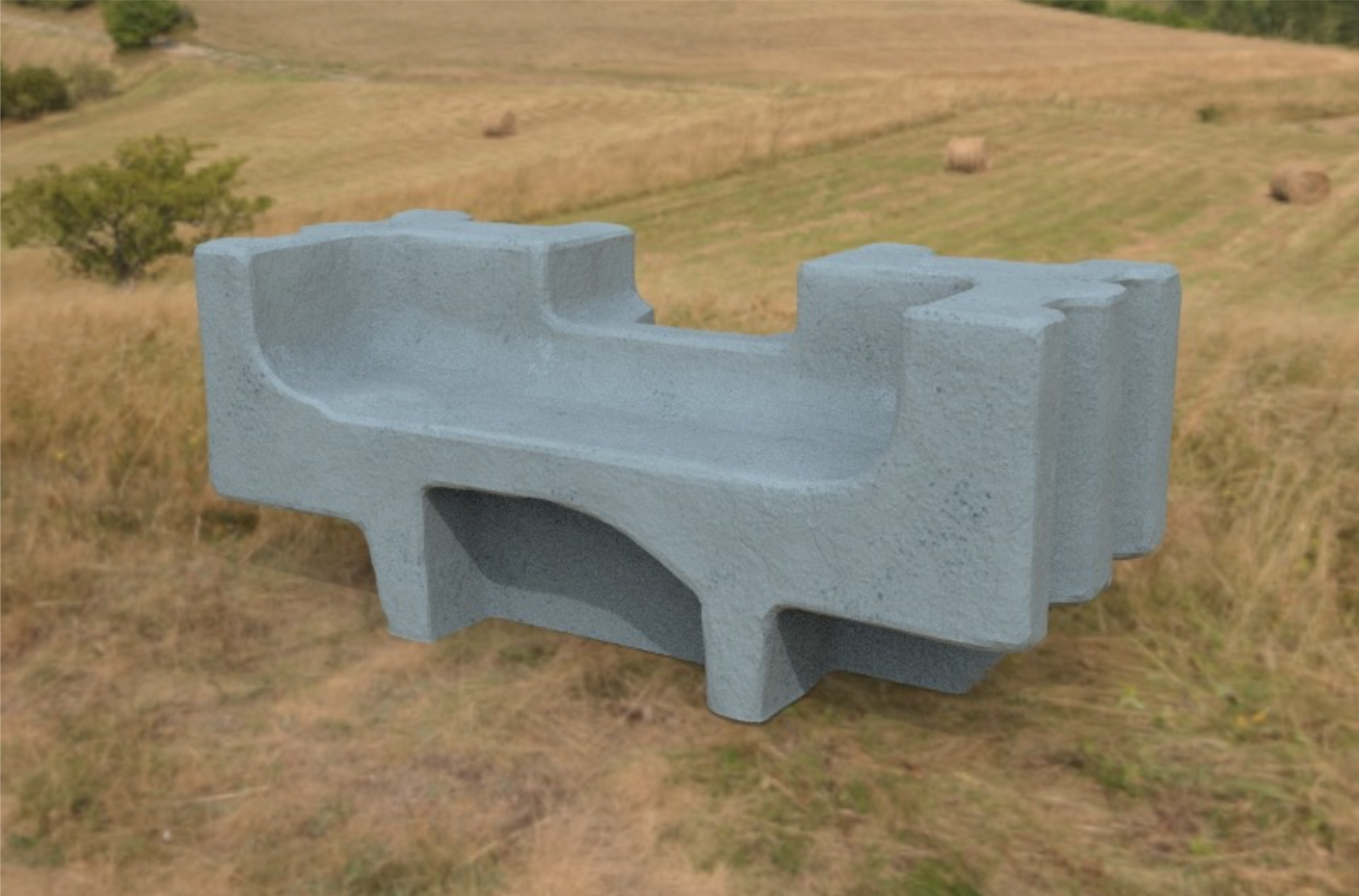 (Couch, Bench, Chair: Sitting Unit, rendering)