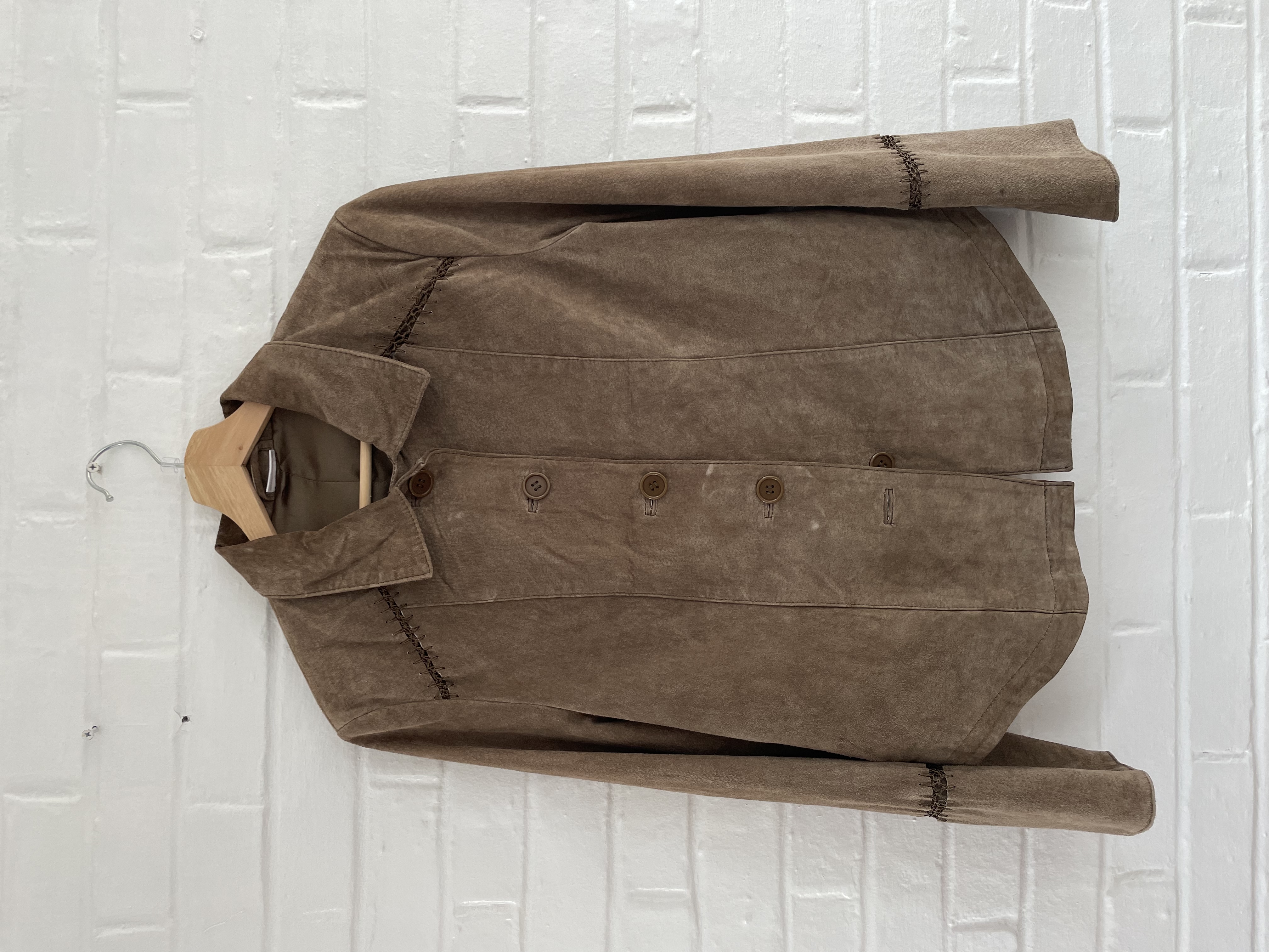 90s Light Brown Suede Jacket - 𝓈𝑜𝓁𝒹