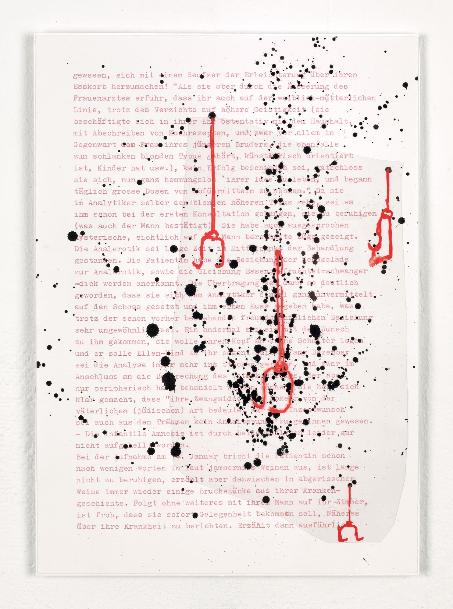 Fragments (Ellen W.)  – 32 Felt tip pen, gouache pen, acrylic sheet on typed paper 29,7 x 21 cm