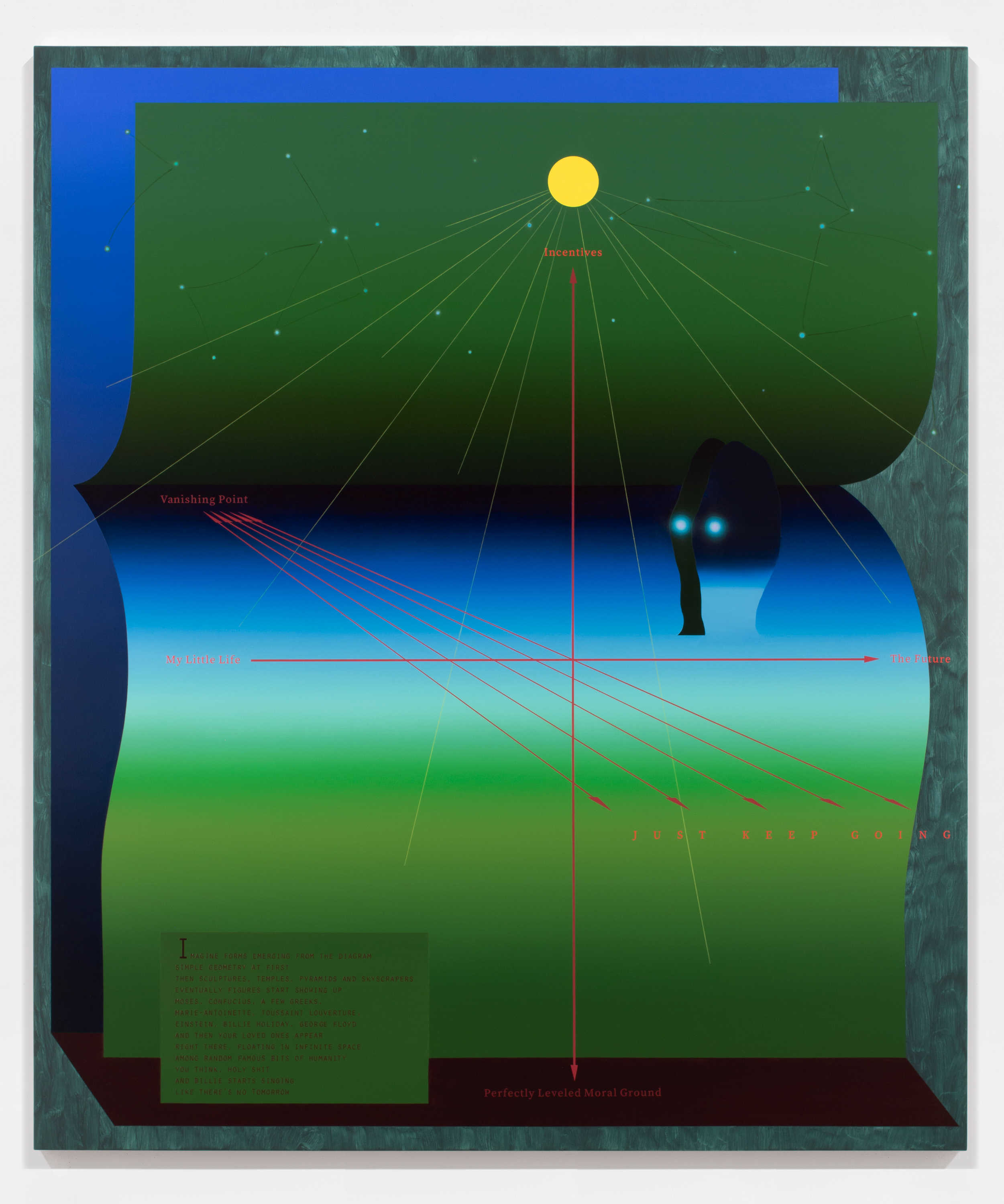 Like There's No Tomorrow. 2021. Oil and acrylic on canvas, 68" x 57.5" (177 x 146 cm)