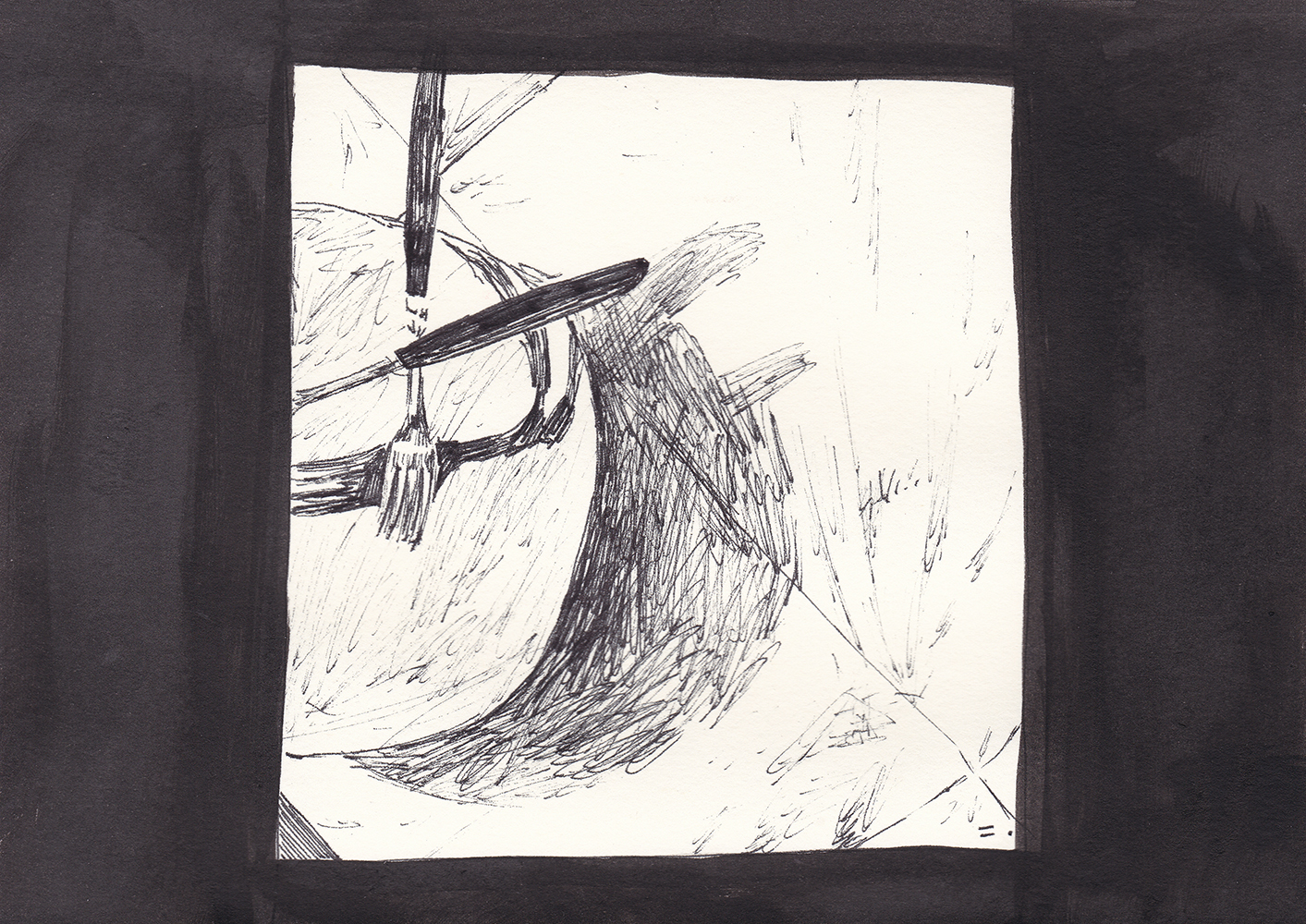 행복의 모양, 2018, pen, ink on paper, 14.8*21(cm)