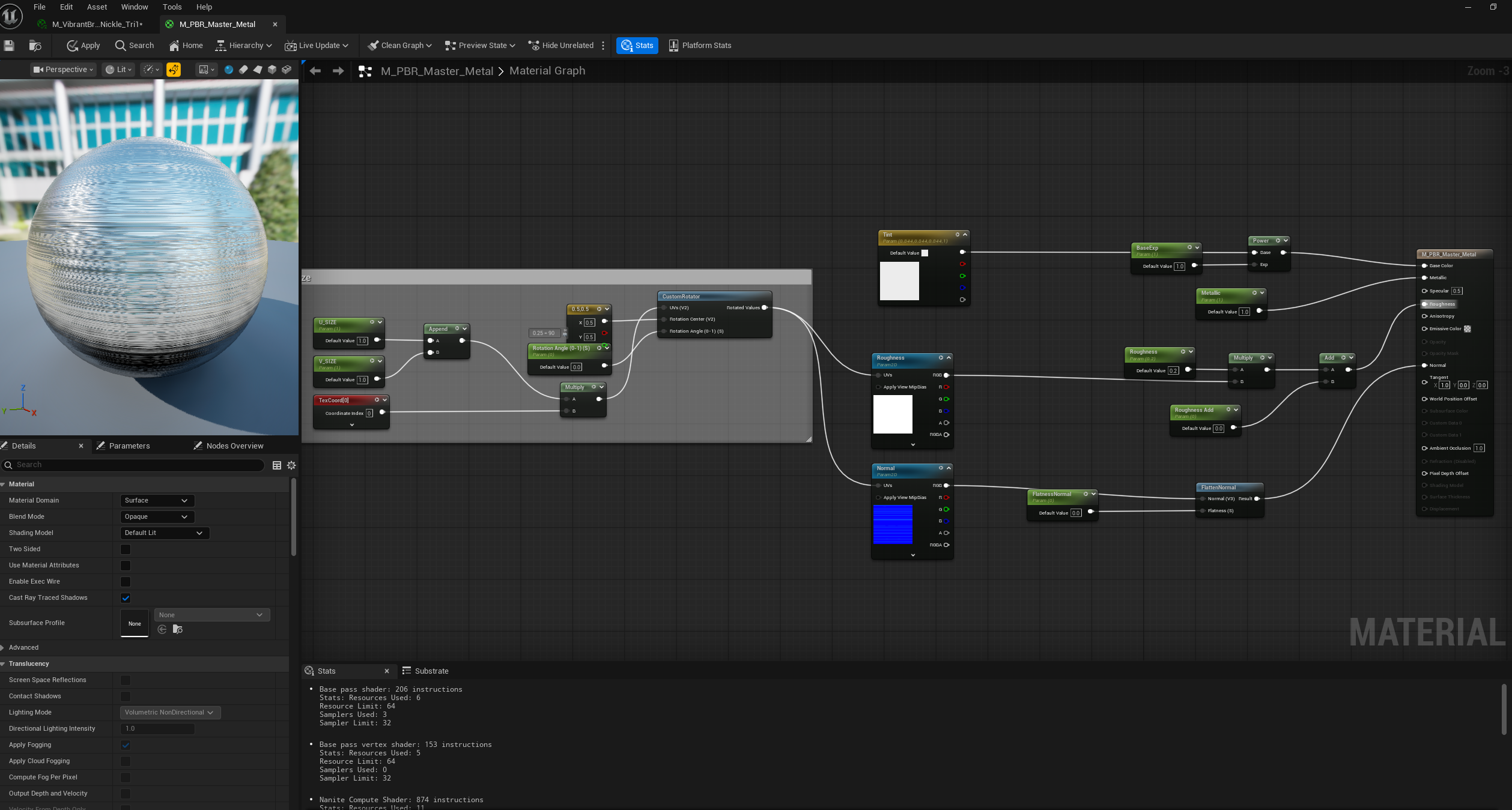 PBR master material setup