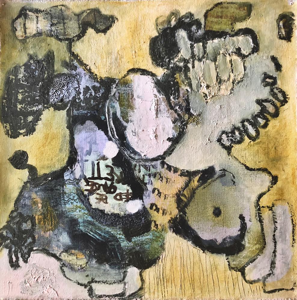 I Survived 16 x 15 inches, 18 x 18 inches framedOil and enamel on canvas2018