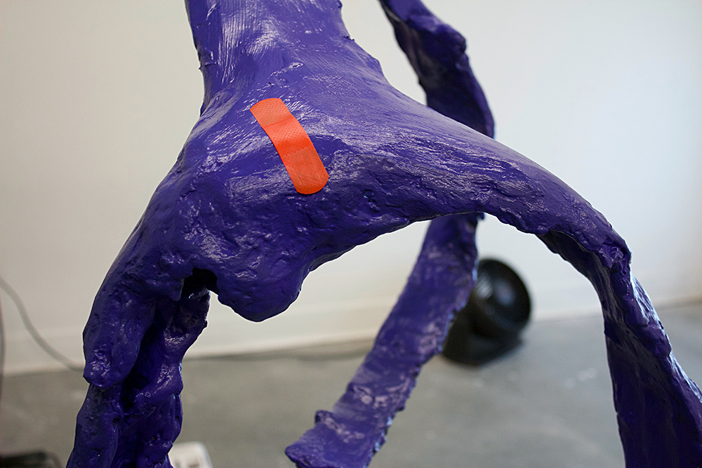 detail of Promise Prince, 2017. Forton, acrylic latex paint, rope and band-aid. Variable dimensions.