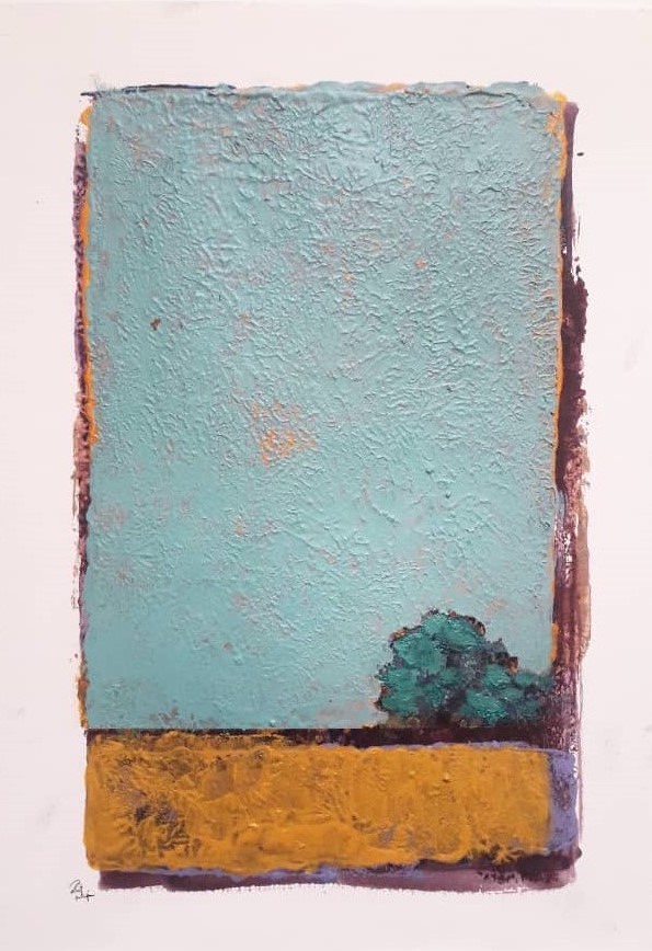 Khalid Abdel Rahman, Untitled 2, 2020, Acrylic Monotype on paper, 35 x 25 cm, $350.00