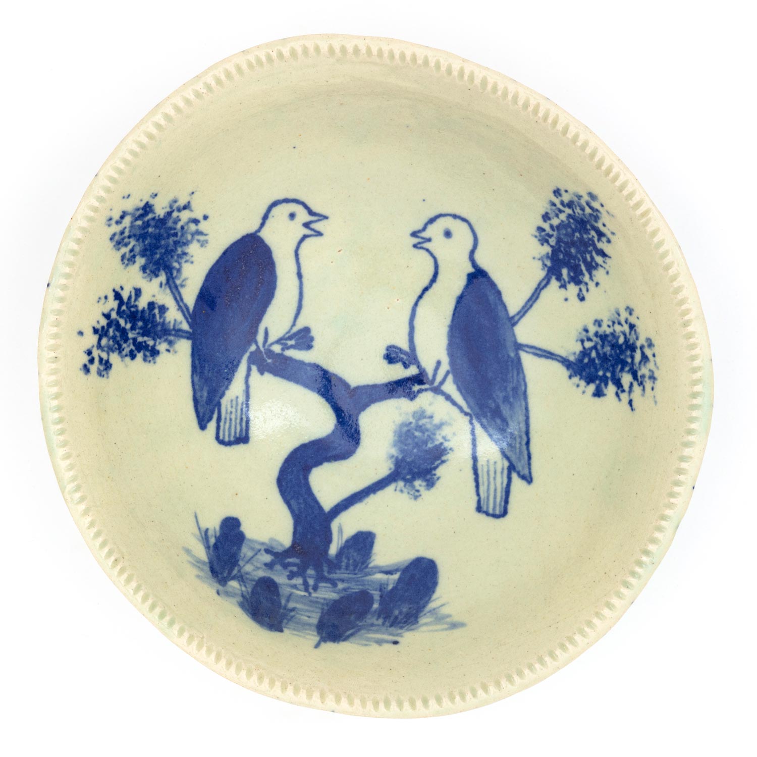 Two Birds in blue, bowl 1, 2.3.20Glazed ceramic stoneware9.5 x 26cm