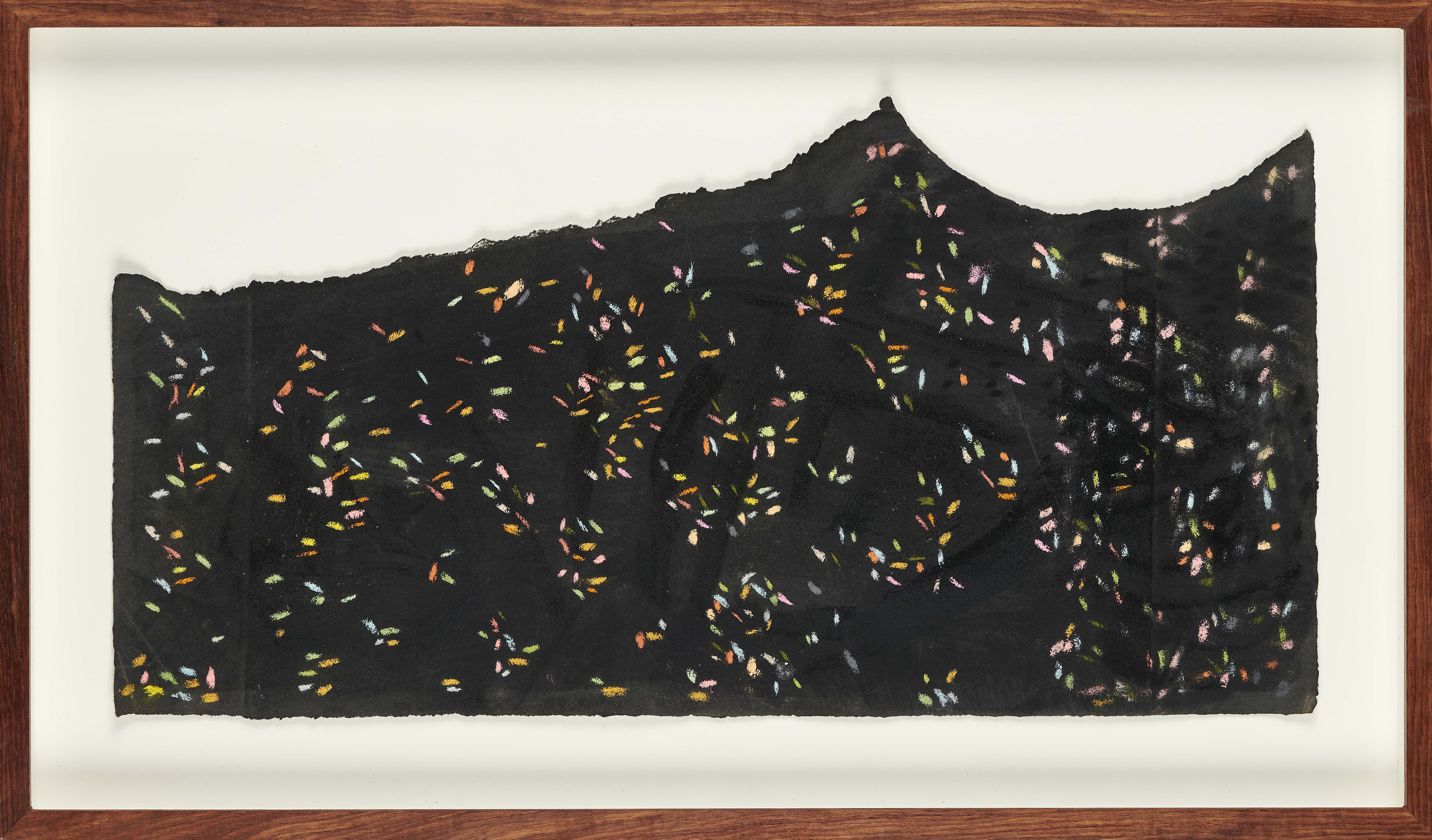 Hedwig Barry, "Seeding (Night V)", 2020 Mixed media on paper 27 x 53 cm