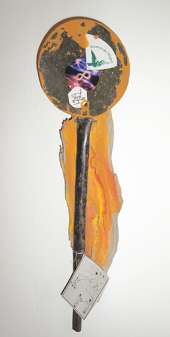Palette Kabul, Les vacances de l’esprit, 2004. 49 x 15 cm. Série de collages sur palette à fourneau.