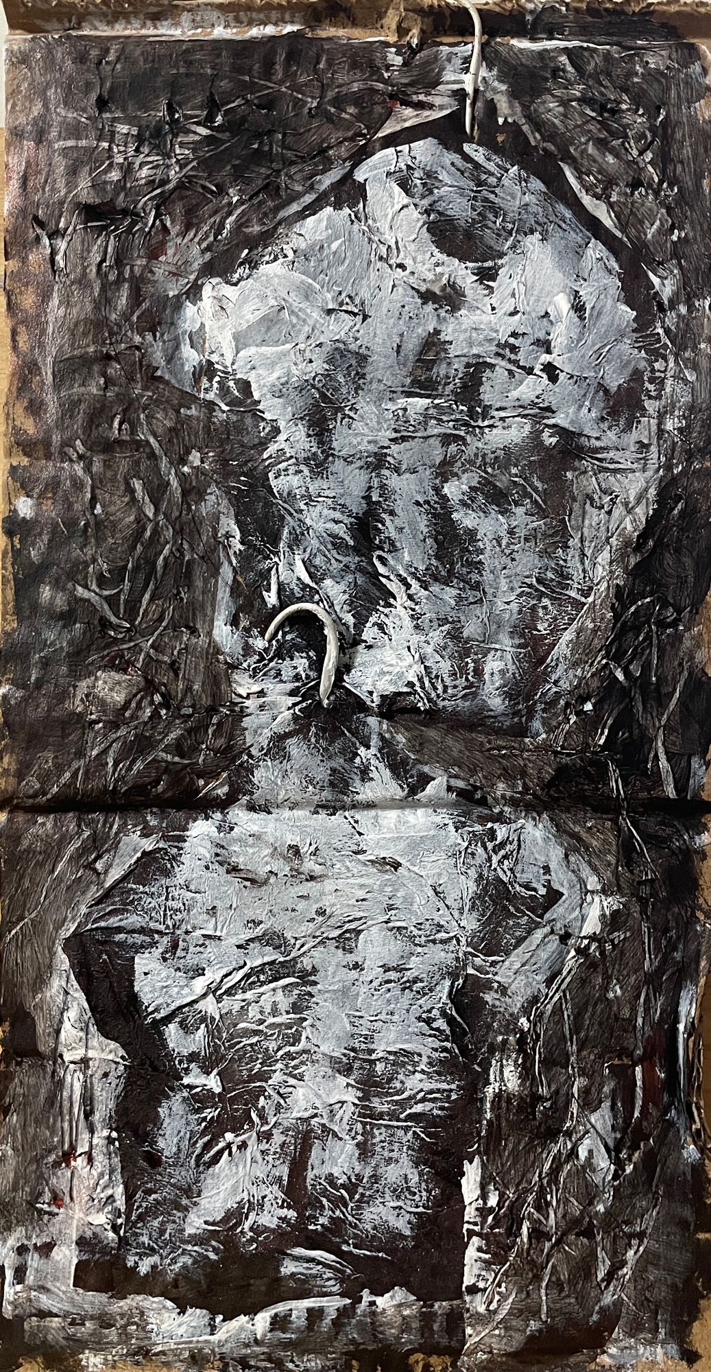 김지용, , 2020, 박스지위에 혼합재료, 26 x 14 cm