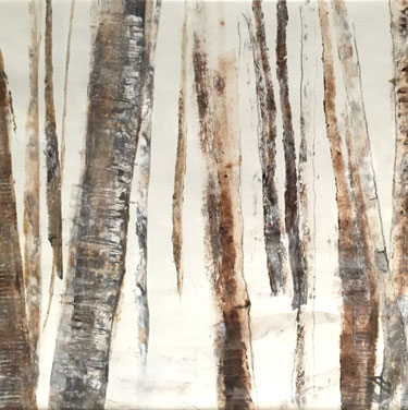 Winter Trees No 7. 2013  Mixed media on paper 12” x 12″
