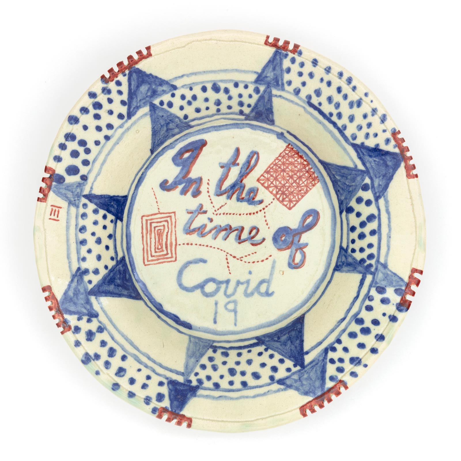 ‘In the time of the corona virus known as Covid 19’ plate III, 22-24.4.20Glazed ceramic stoneware4.5 x 27cmSet of 12