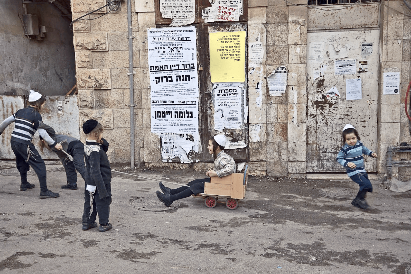 "Khan" play redesigned poster in the streets of Jerusalem