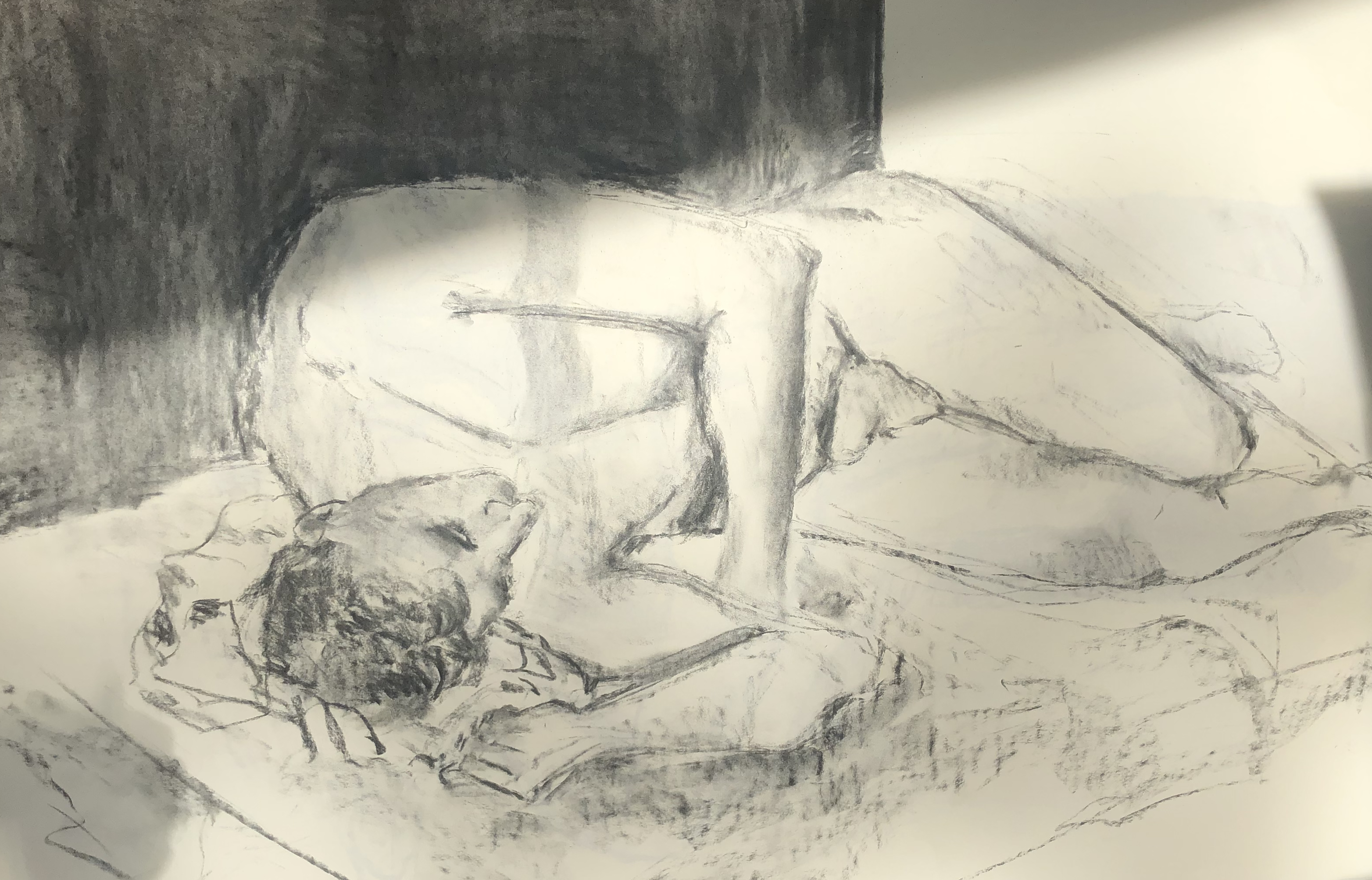 modeltekening in houtskool. -herfst 2021