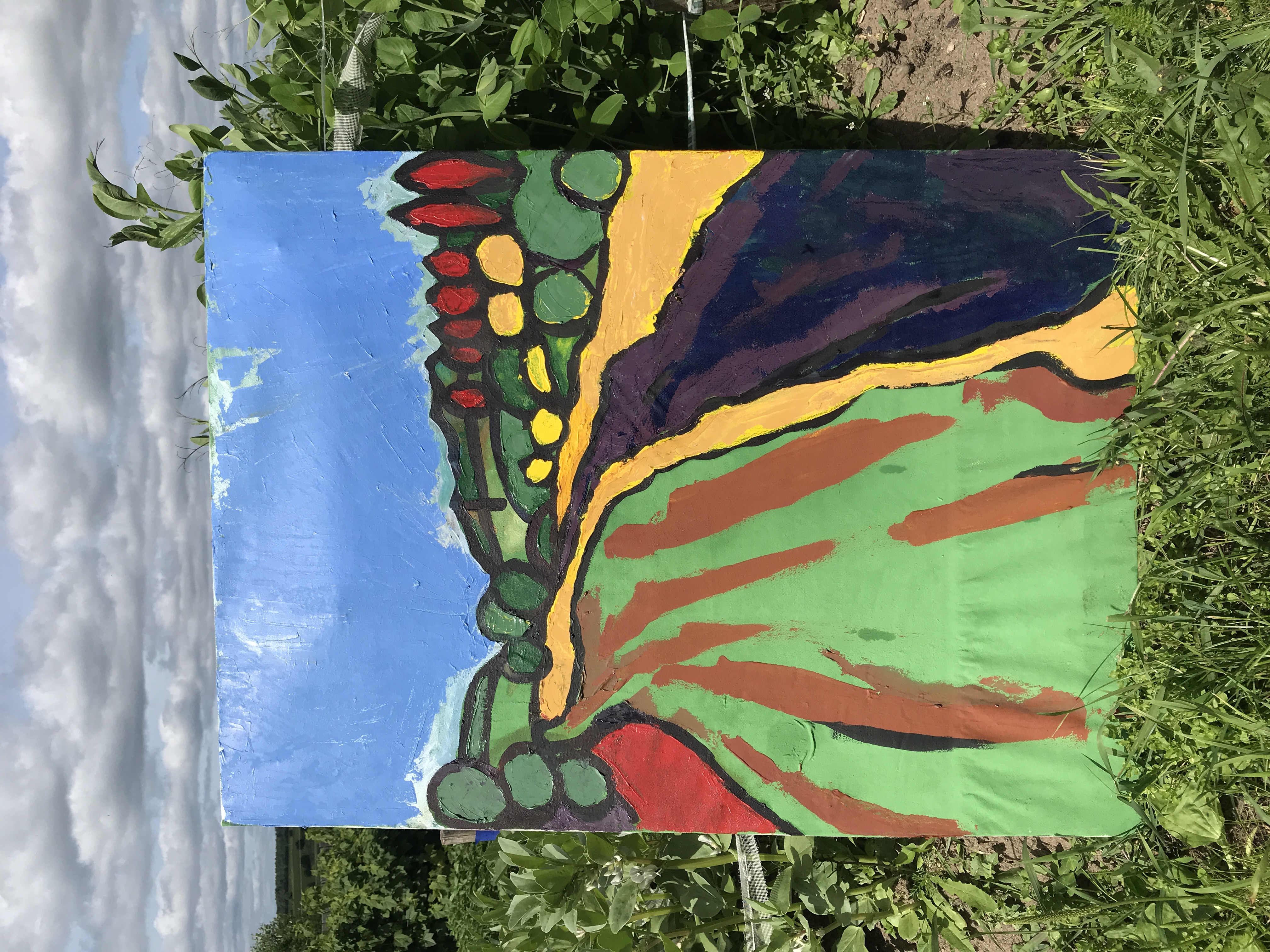 Through the Muddy Path 2020 (acrylic on tablecloth)