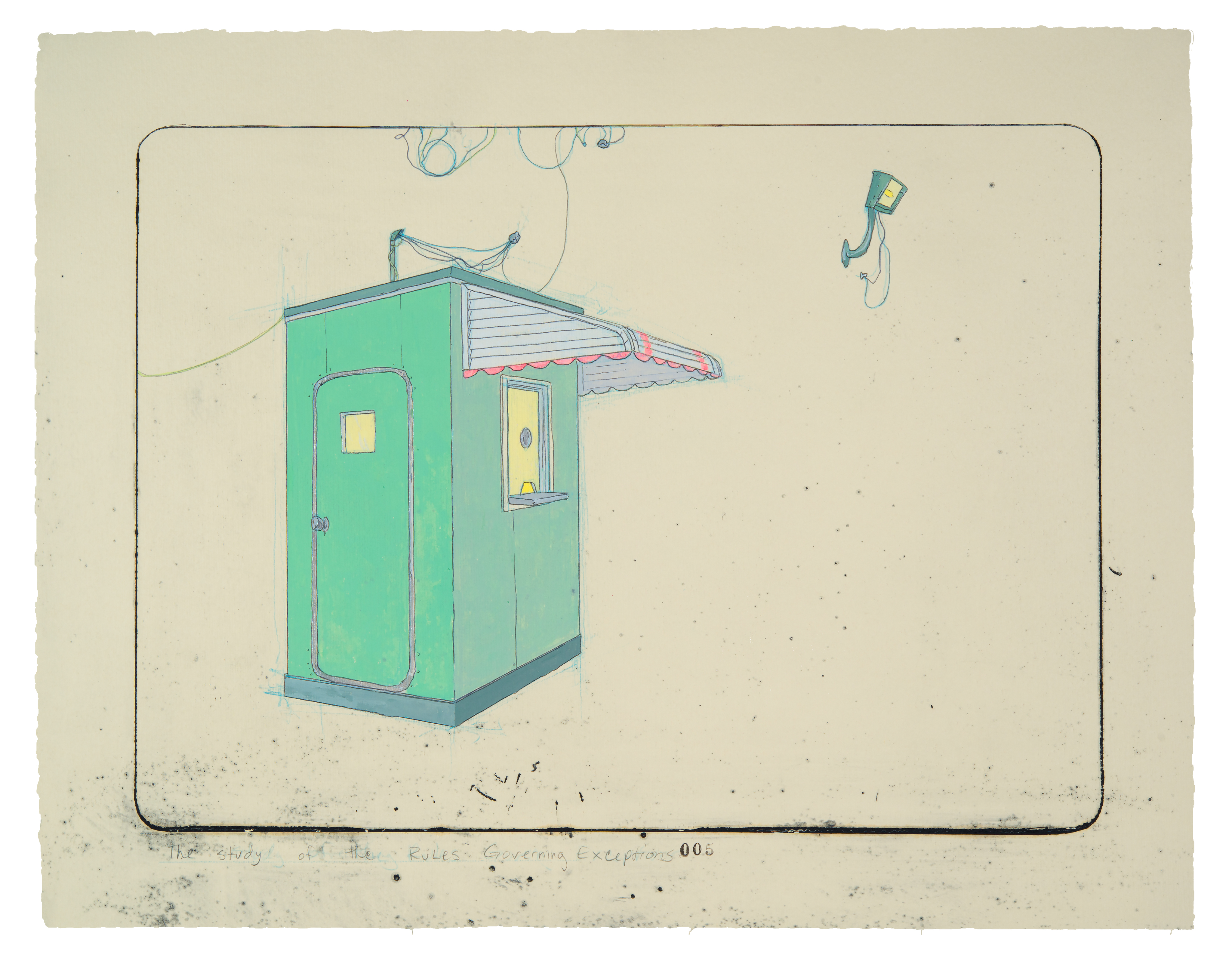 The Study of the Rules Governing Exceptions 005, etching with graphite, gouache on paper, 18 x 24
