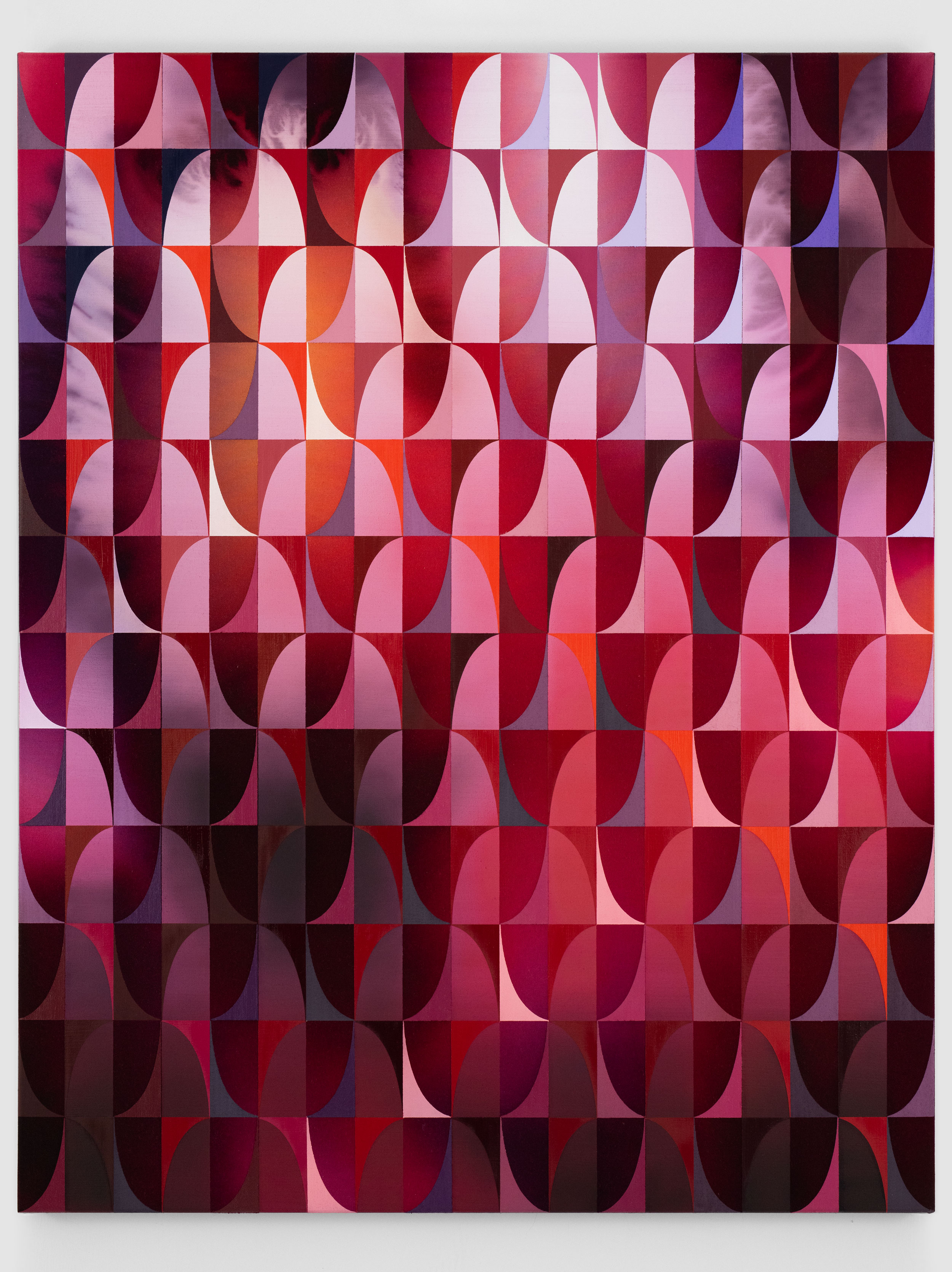 Calibra (sangue) 2025, mixed media on cotton, 120x95cm