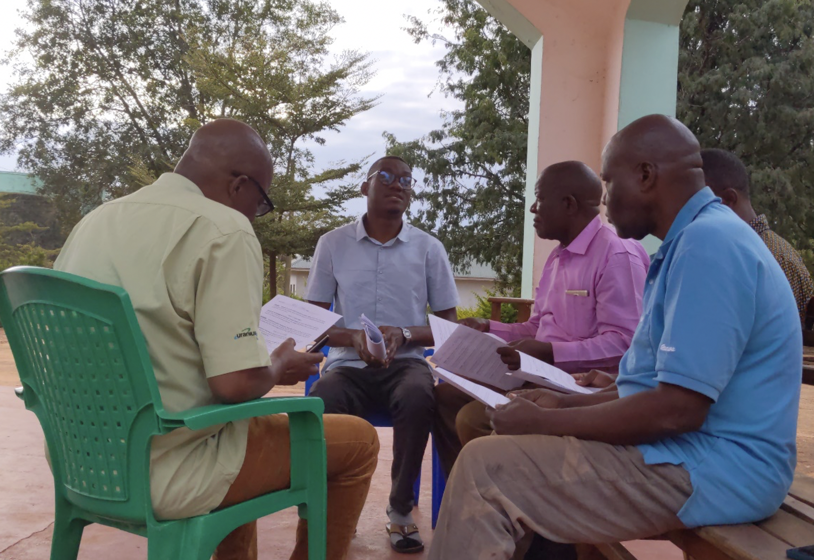 The Maji Maji Study Group composing their team song.