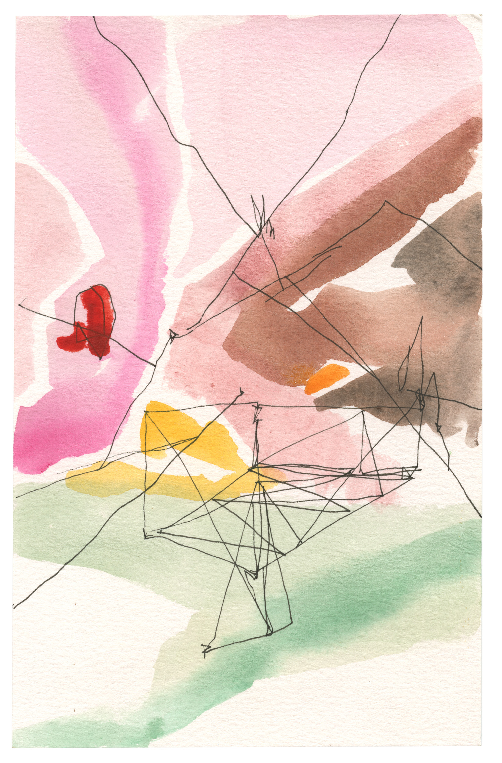 2414, watercolor and ink on paper, 8 1/2 x 5 1/2 inches