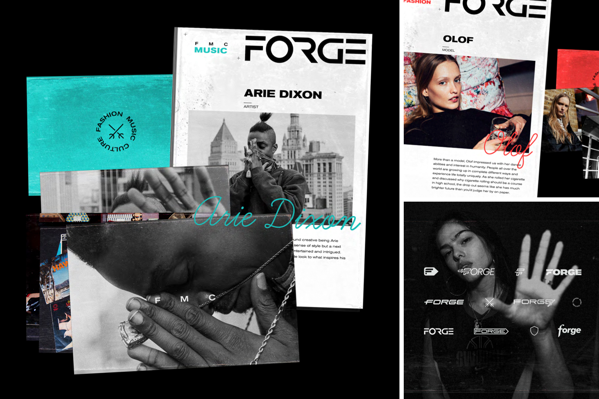 Brand identity for Forge, online magazine of real life fashion, music & conversations at the ground level, London, 2019. Creative Direction: Emily Pires & Elena Hristu