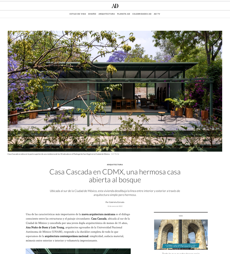 Casa Cascada en CDMX, una hermosa casa abierta al bosque - AD México