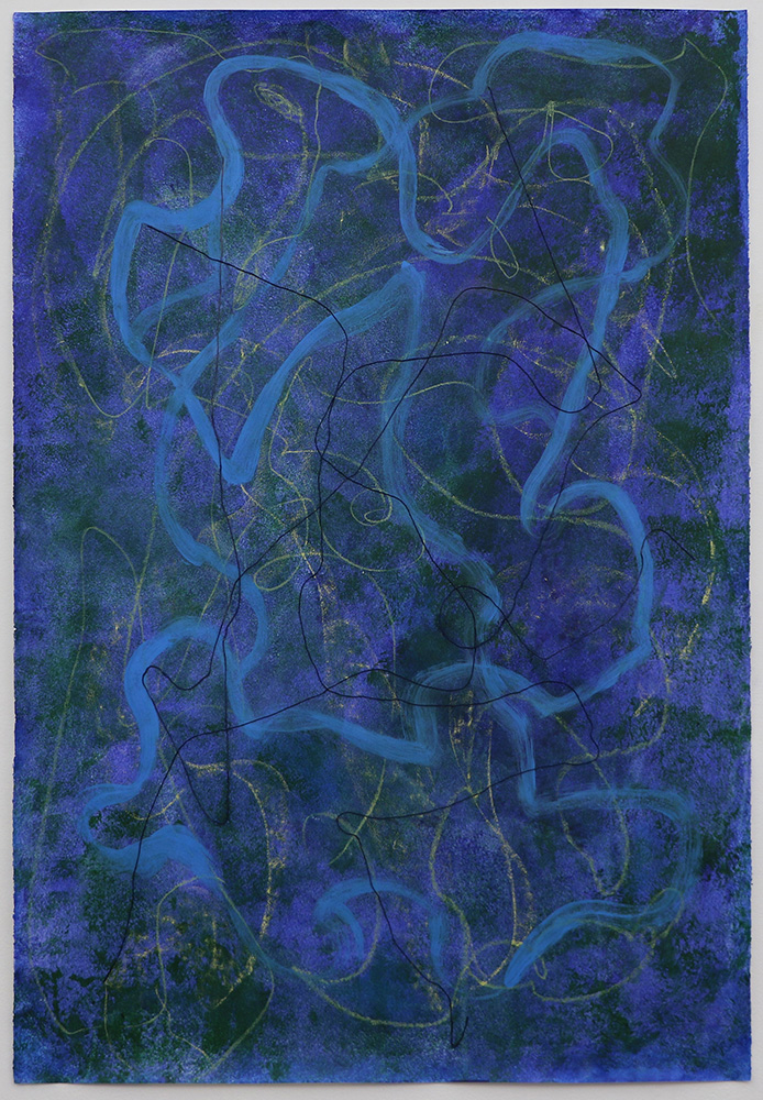 UntitledAcrylic, Pastels, and String on Paper 30x44"