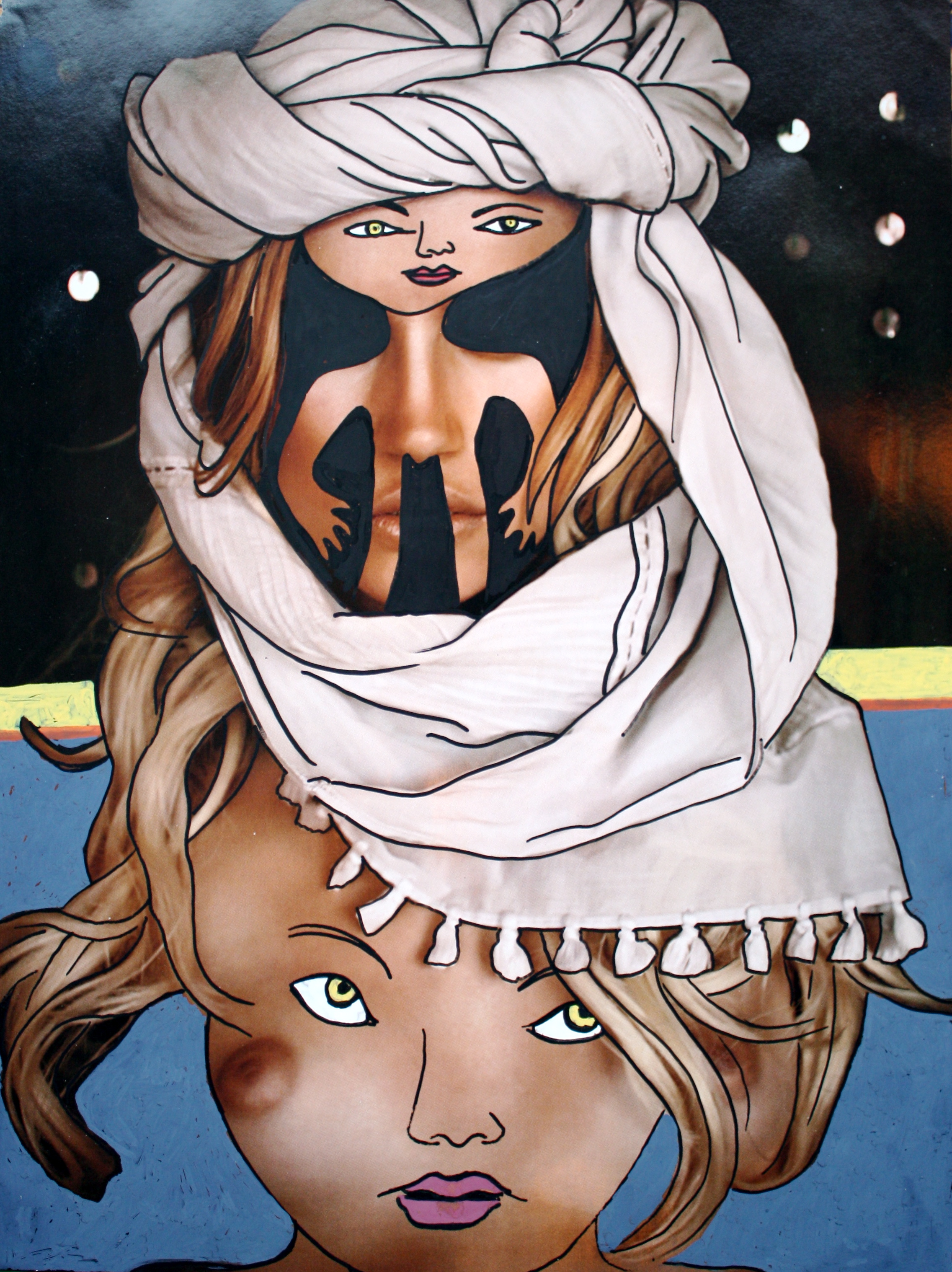 I dream of Jeannie, acrylic on magazine paper, A4