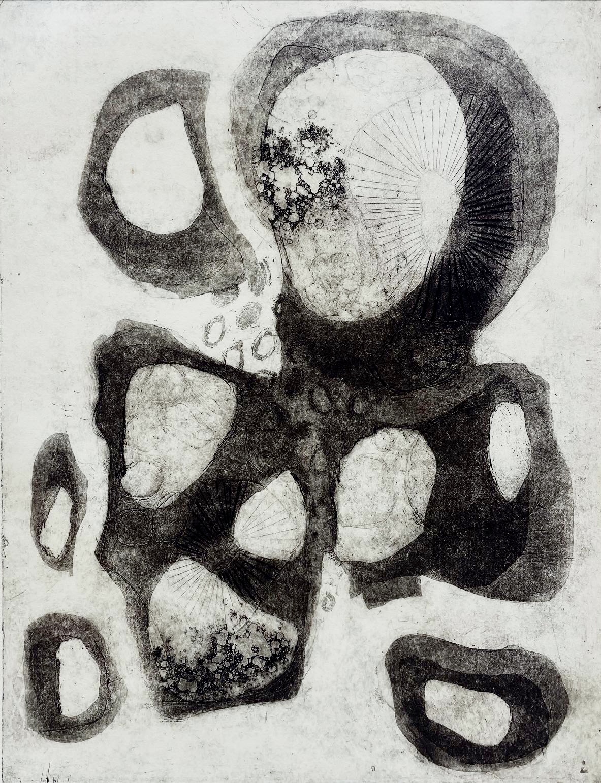 "Untitled" (Plate III), Aquatint, Soft ground, and Drypoint on Rives BFK, 12"x10"