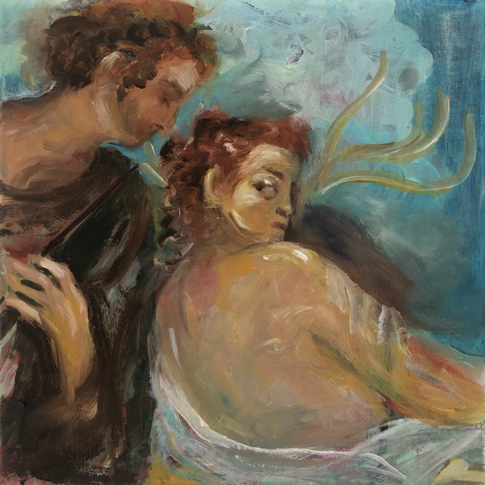 Blue pastoral - Oil on canvas - 20x20 cm