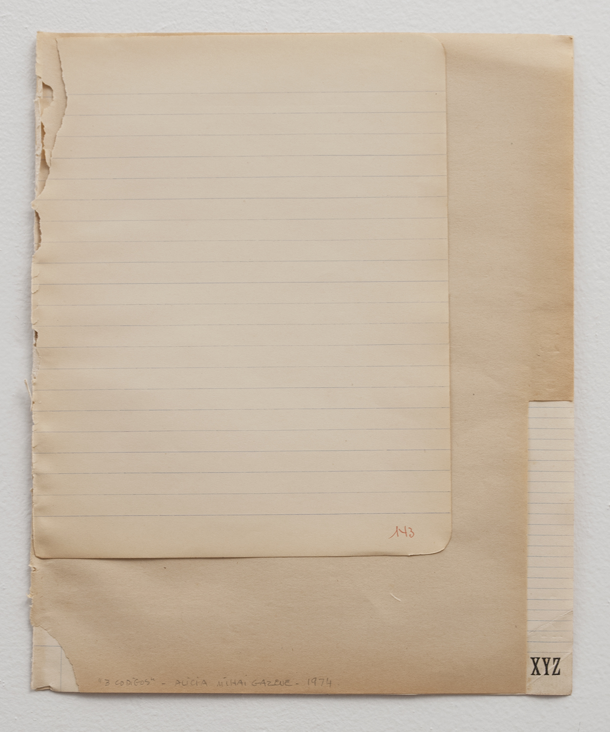 Tres códigos (3 codes), 1974 Pencil on graphic paper 11" X 9"