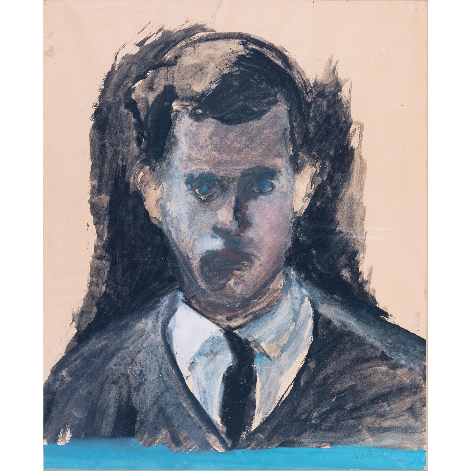 Self-portrait, c1968Mixed media on card43 x 33cm