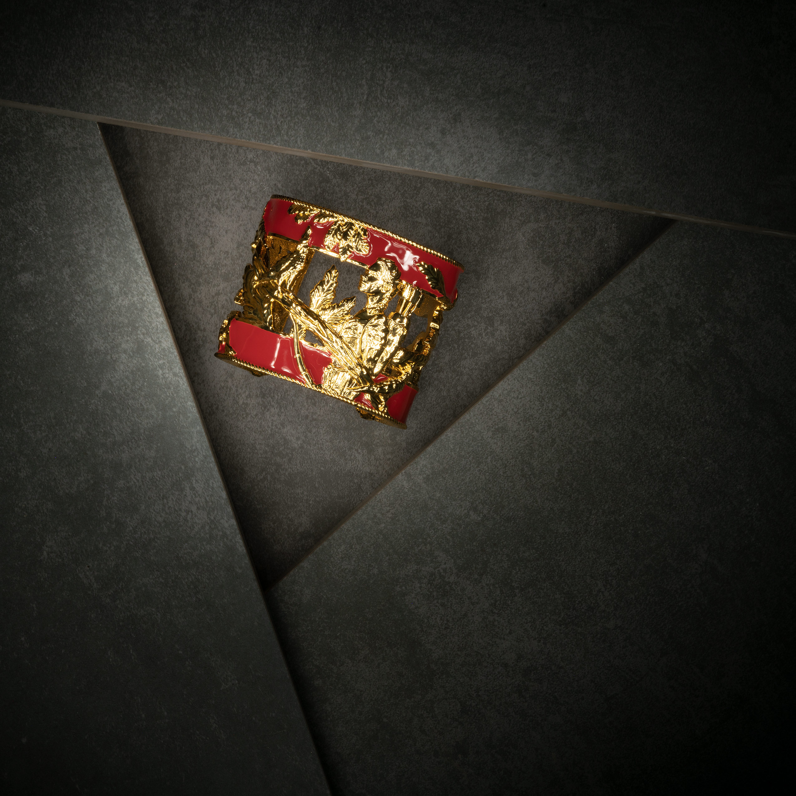 Vigor Cuff Gold and Red View 3 by Angela Mia