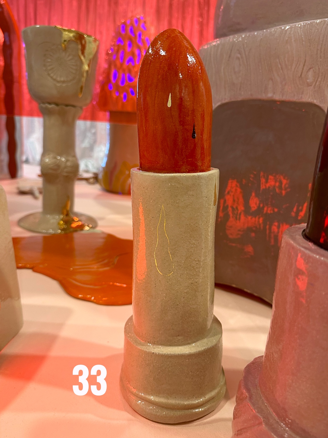 33: Glazed stoneware, gold luster $800 *c