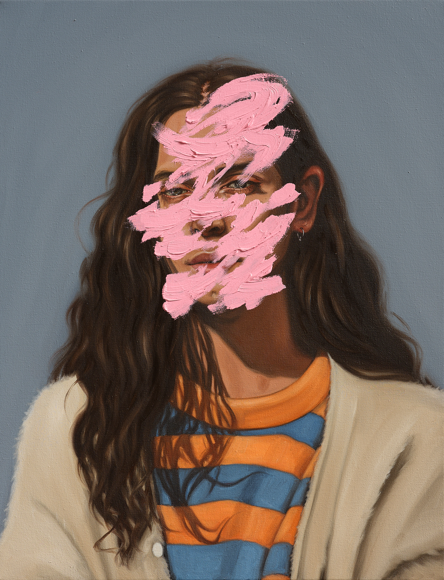 Quinn Checks, Oil on Canvas, 350 x 450mm, 2023