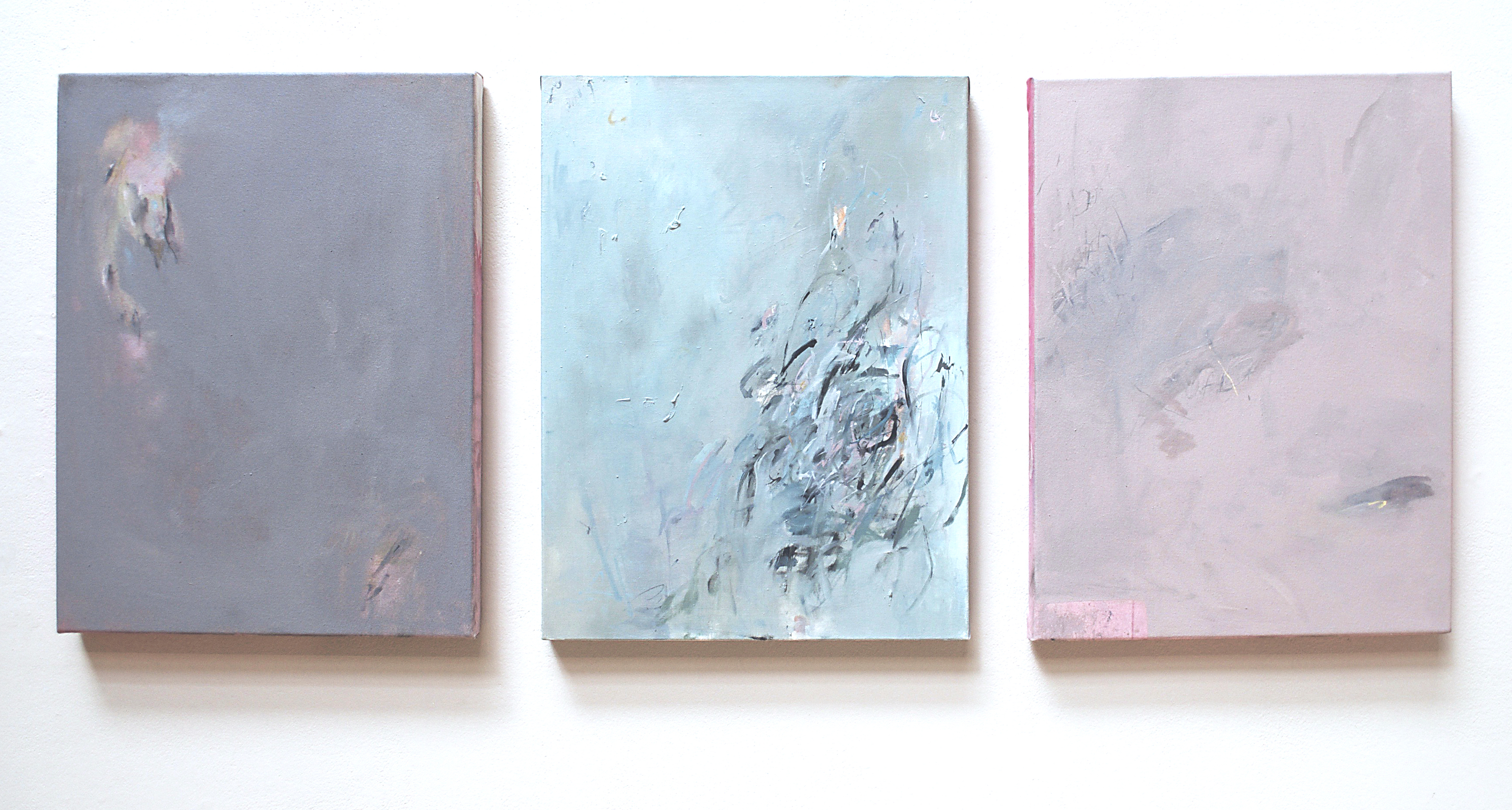 The Seed Cracked Open I, II, III., Oil on Canvas, 18 x 24 in. each