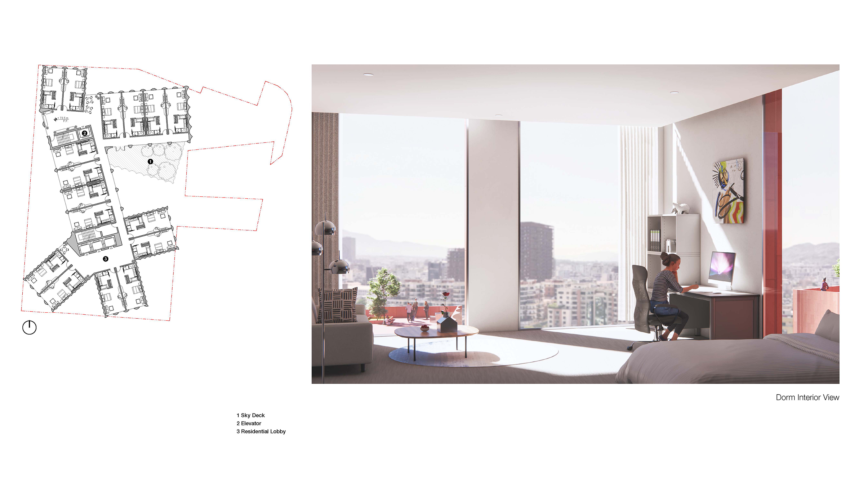 Rendering Dorm Interior View