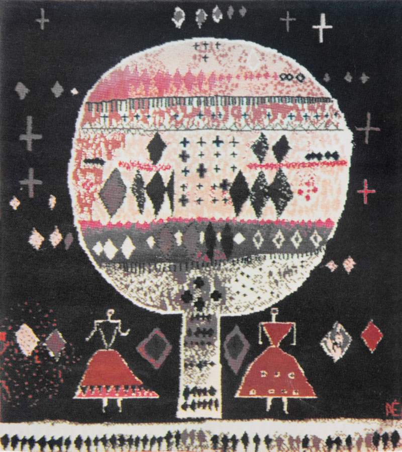 Handwoven wool carpet. Limited edition. 1970's