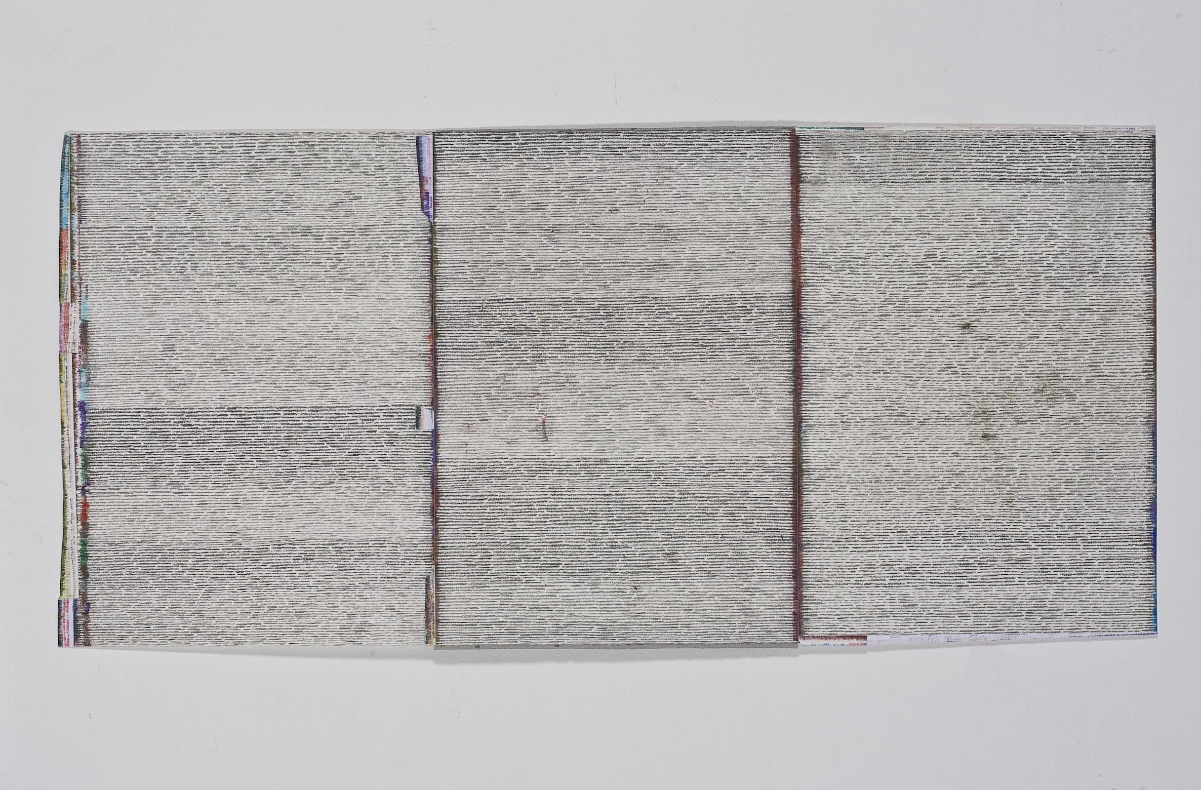 Endless Time (Gray), 2010 . Pencil and color pencil on paper . 30 x 63 cm